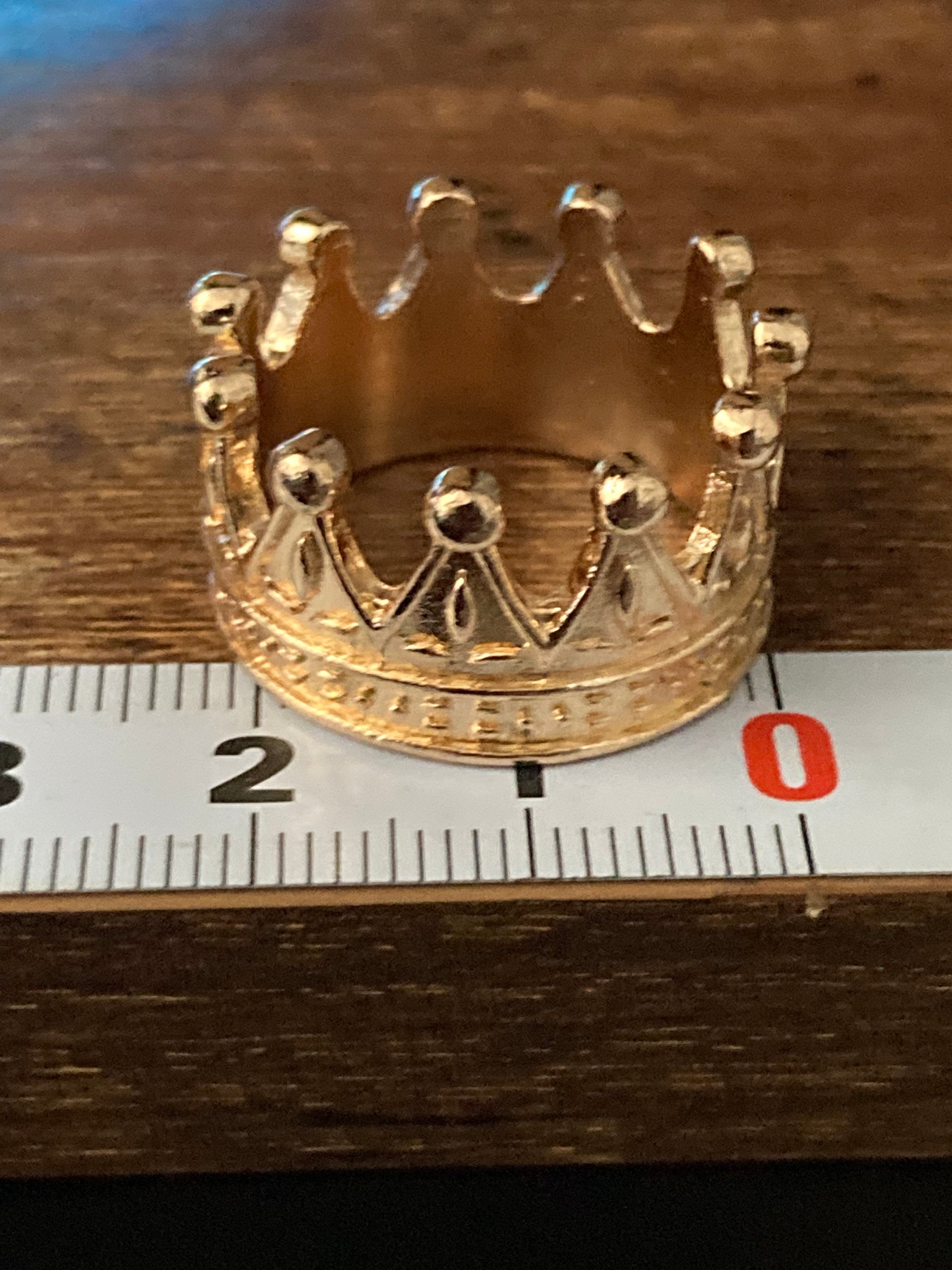 Gold royal crown cake topper decoration craft miniature 22mm x 12mm