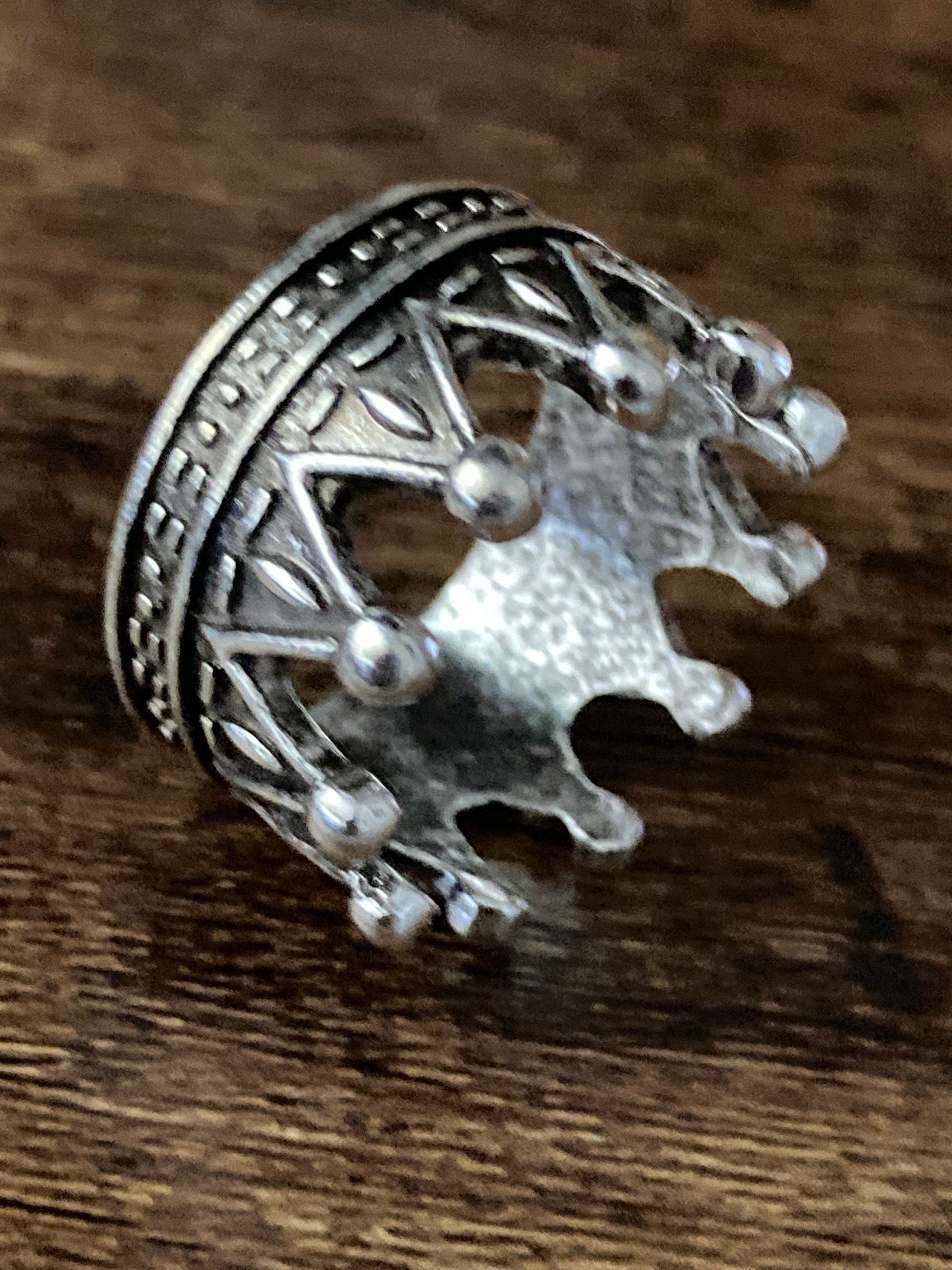 Silver miniature royal crown cake topper decoration craft 22mm x 12mm