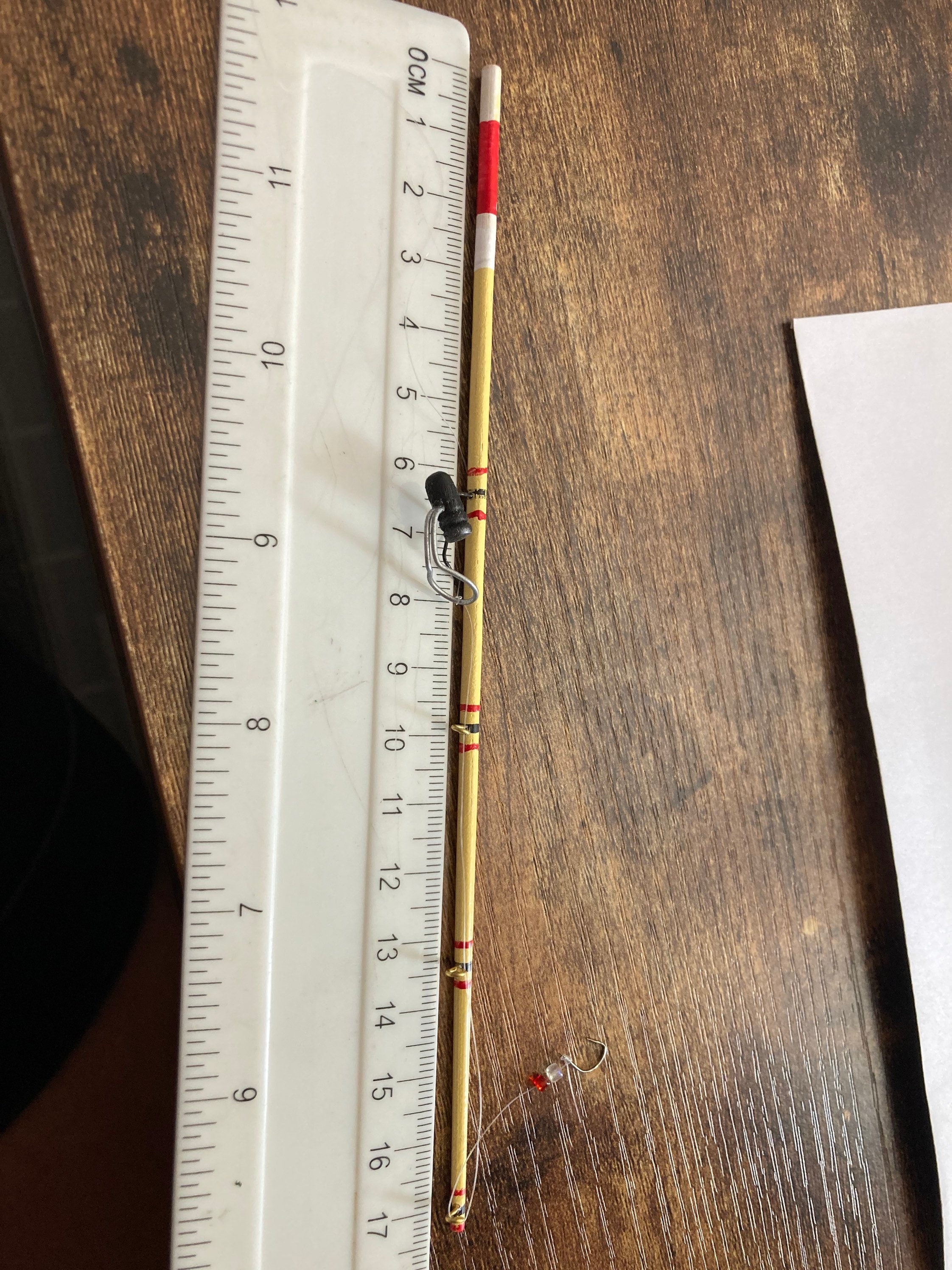 17cm miniature fishing rod fisherman’s cake topper