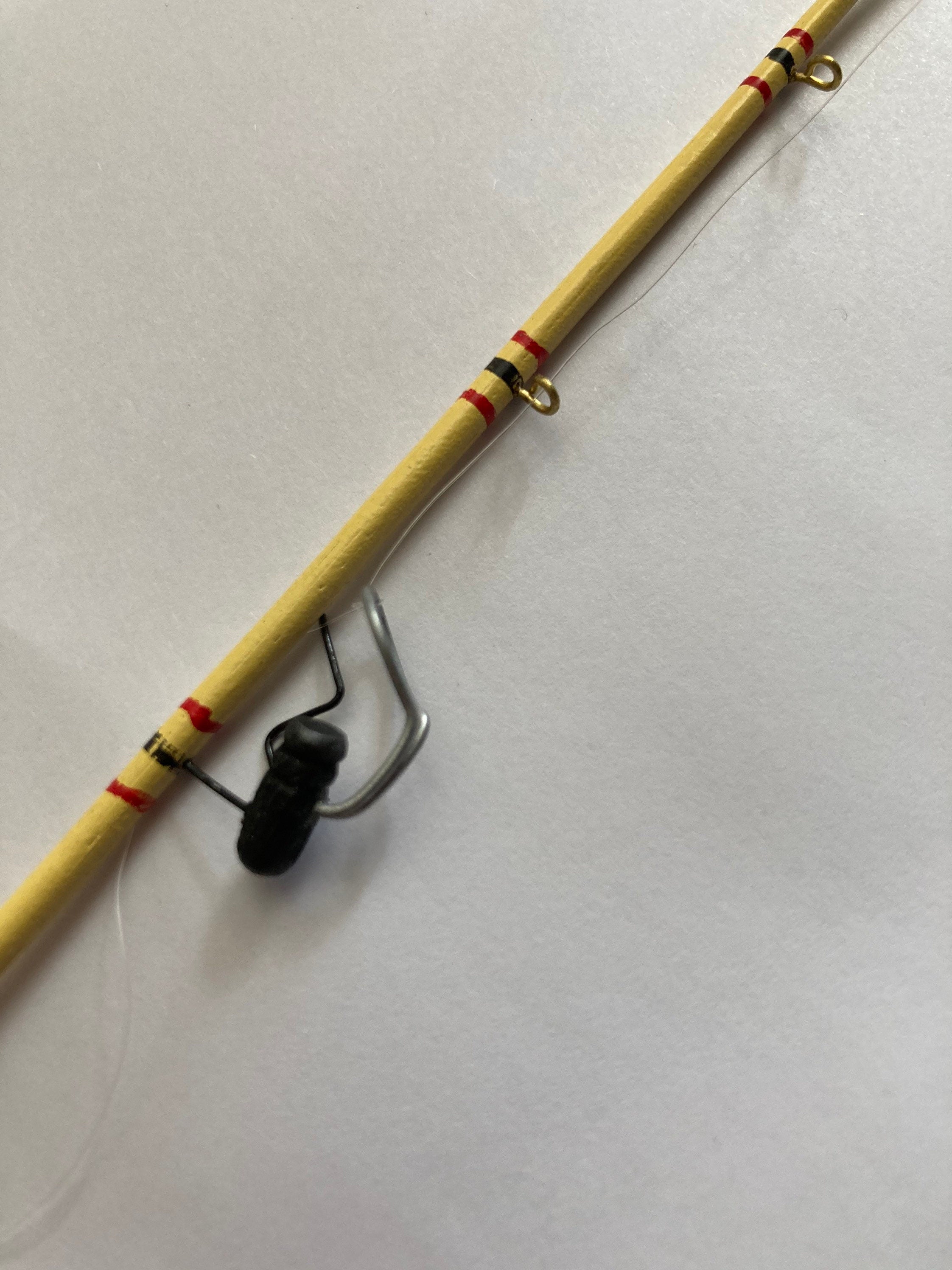 17cm miniature fishing rod fisherman’s cake topper