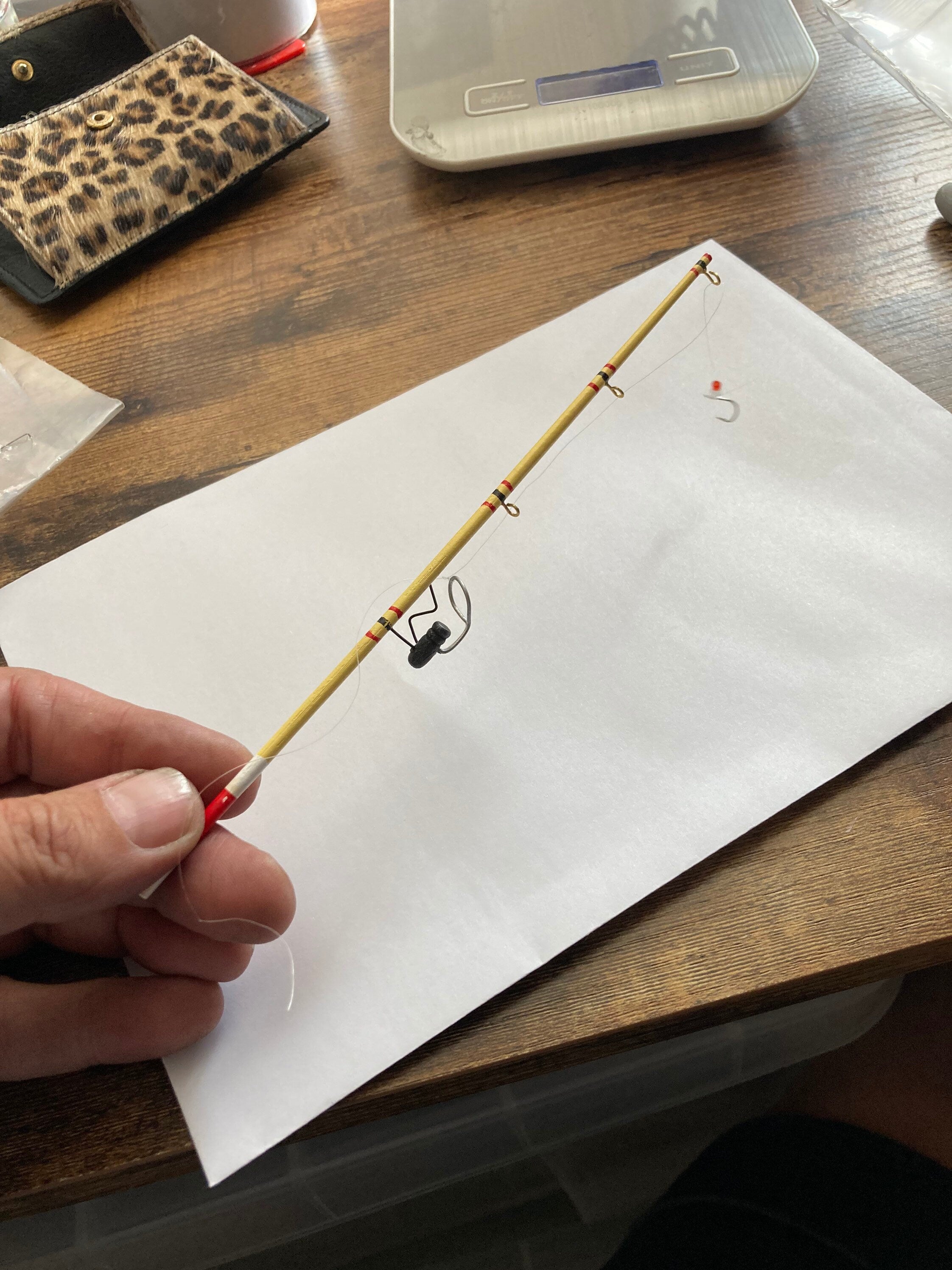 17cm miniature fishing rod fisherman’s cake topper