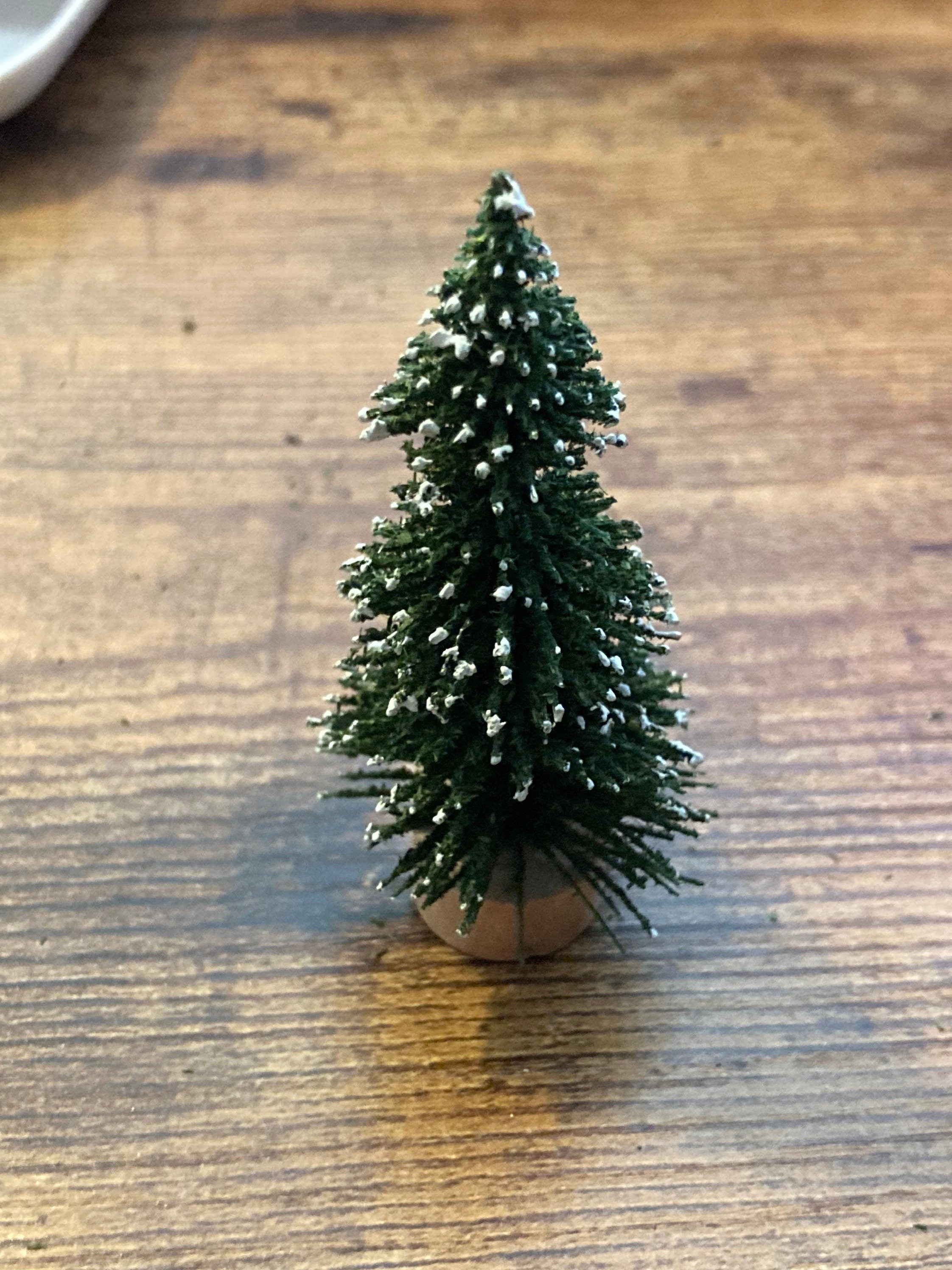 Miniature Snow Christmas Tree Cake Toppers: 6cm Dark Green Craft Trees (Set of 5)