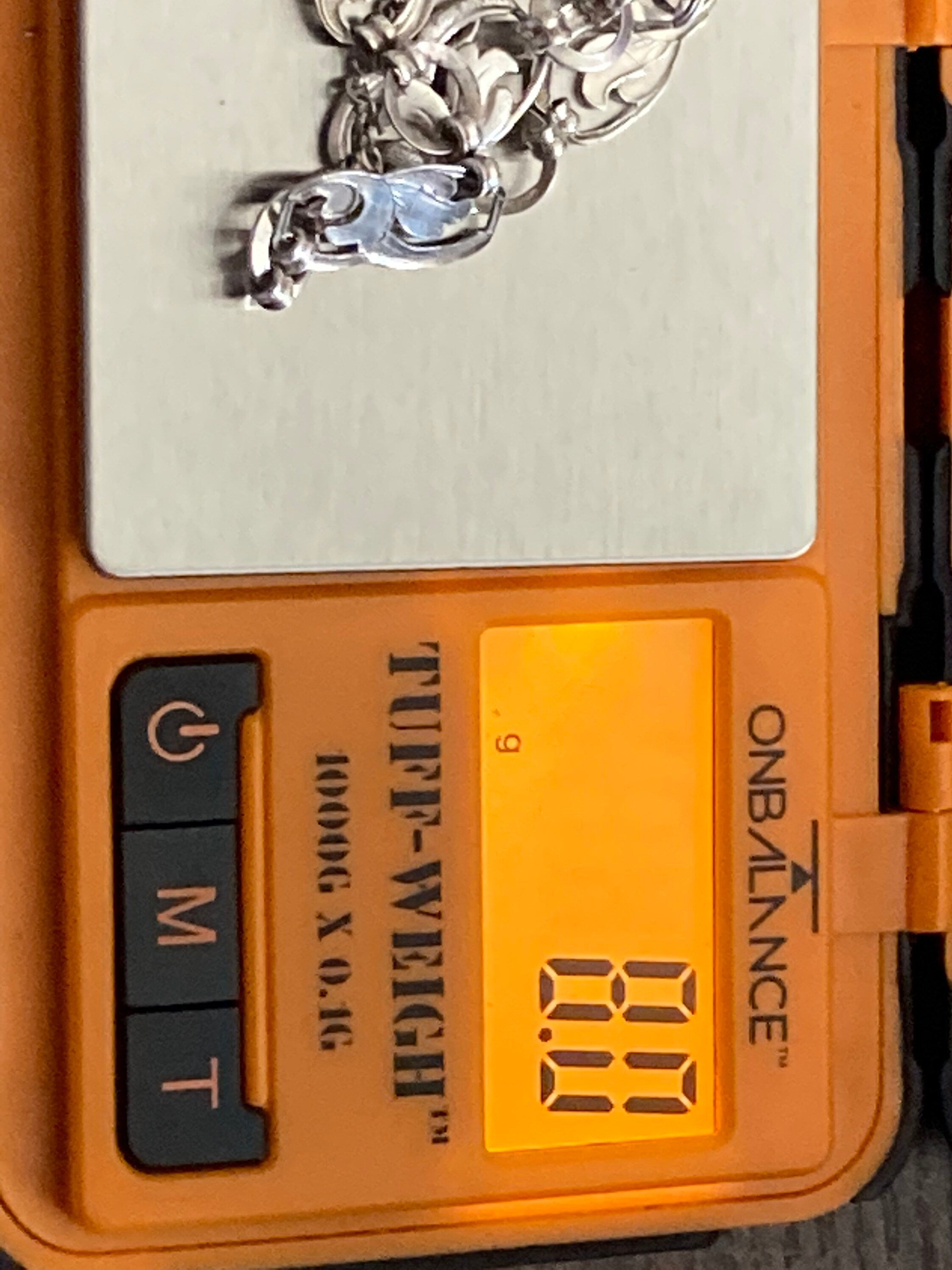 white metal not stamped 925 Sterling Silver chain link bracelet 8.2gm 19cm