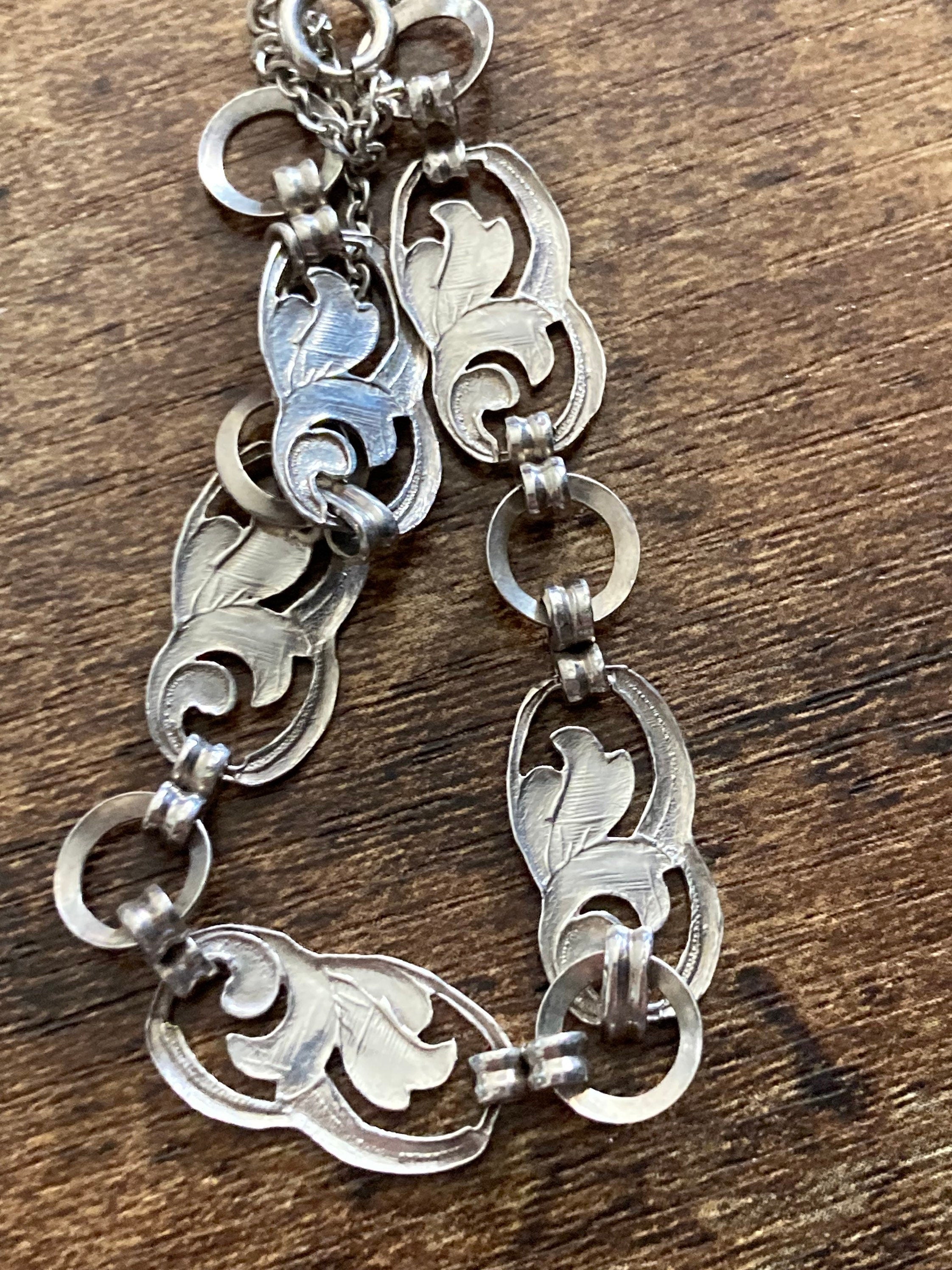 white metal not stamped 925 Sterling Silver chain link bracelet 8.2gm 19cm