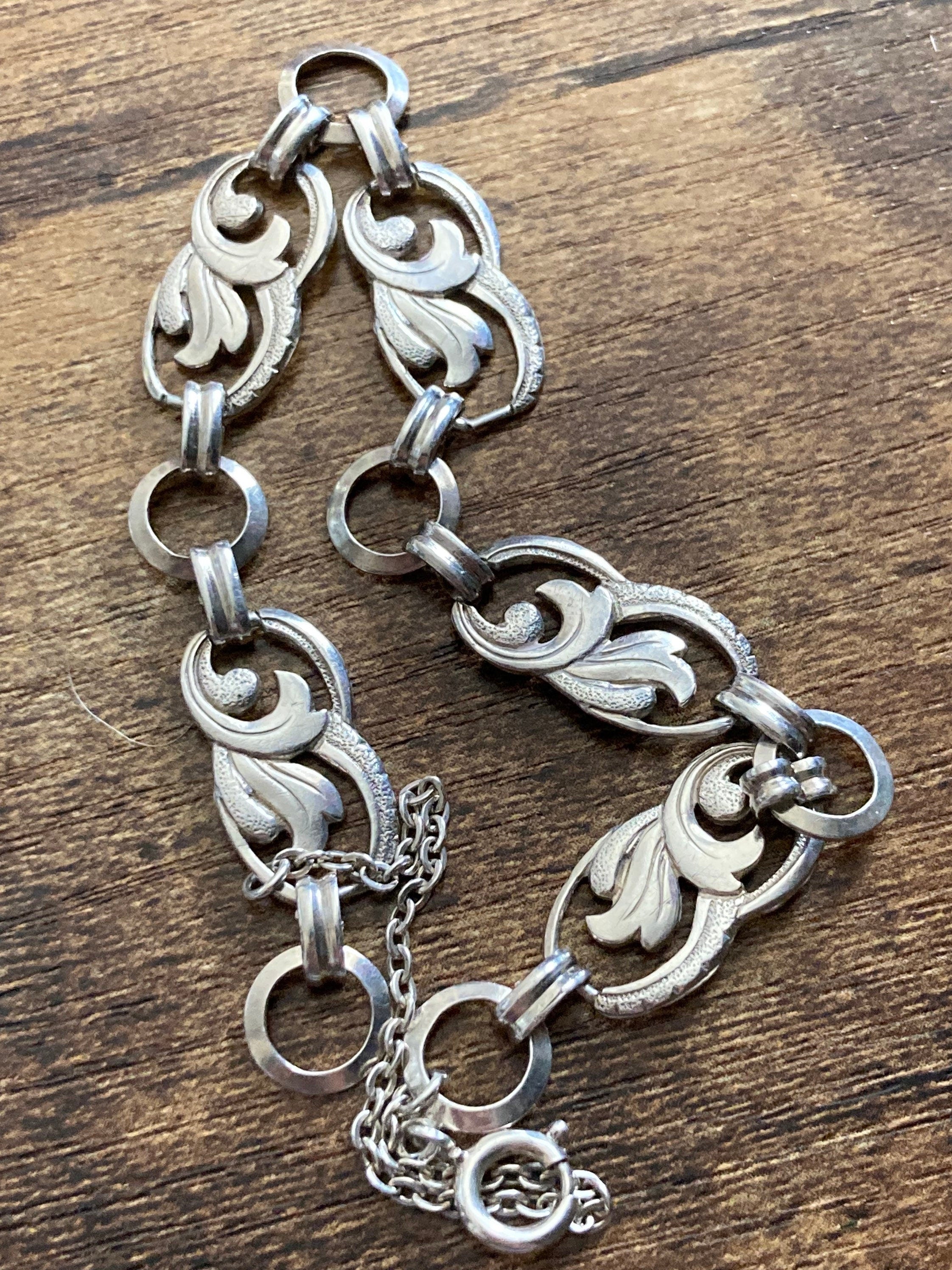 white metal not stamped 925 Sterling Silver chain link bracelet 8.2gm 19cm