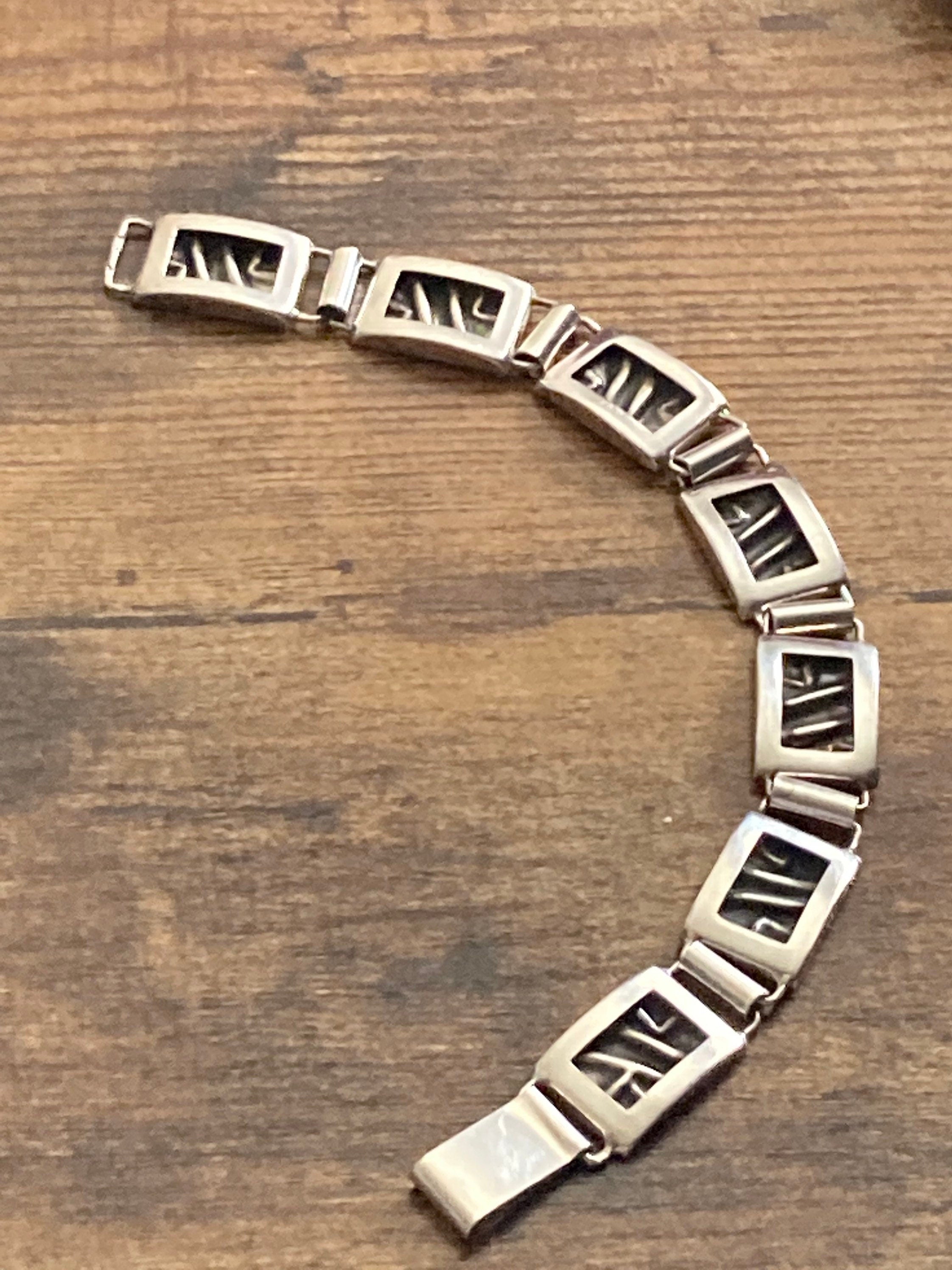 Retro 1970s 925 Sterling silver silver brutalist bracelet