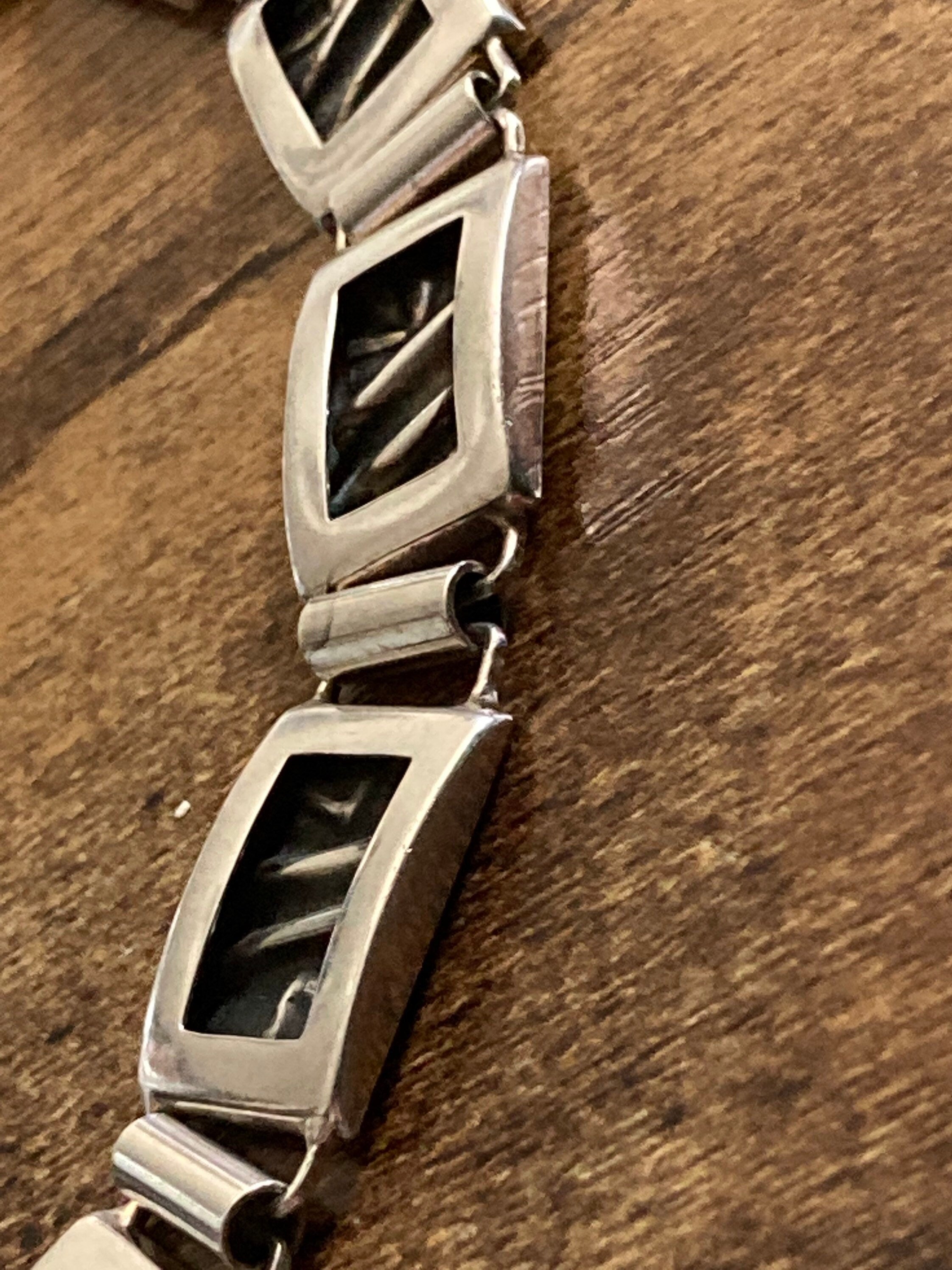 Retro 1970s 925 Sterling silver silver brutalist bracelet