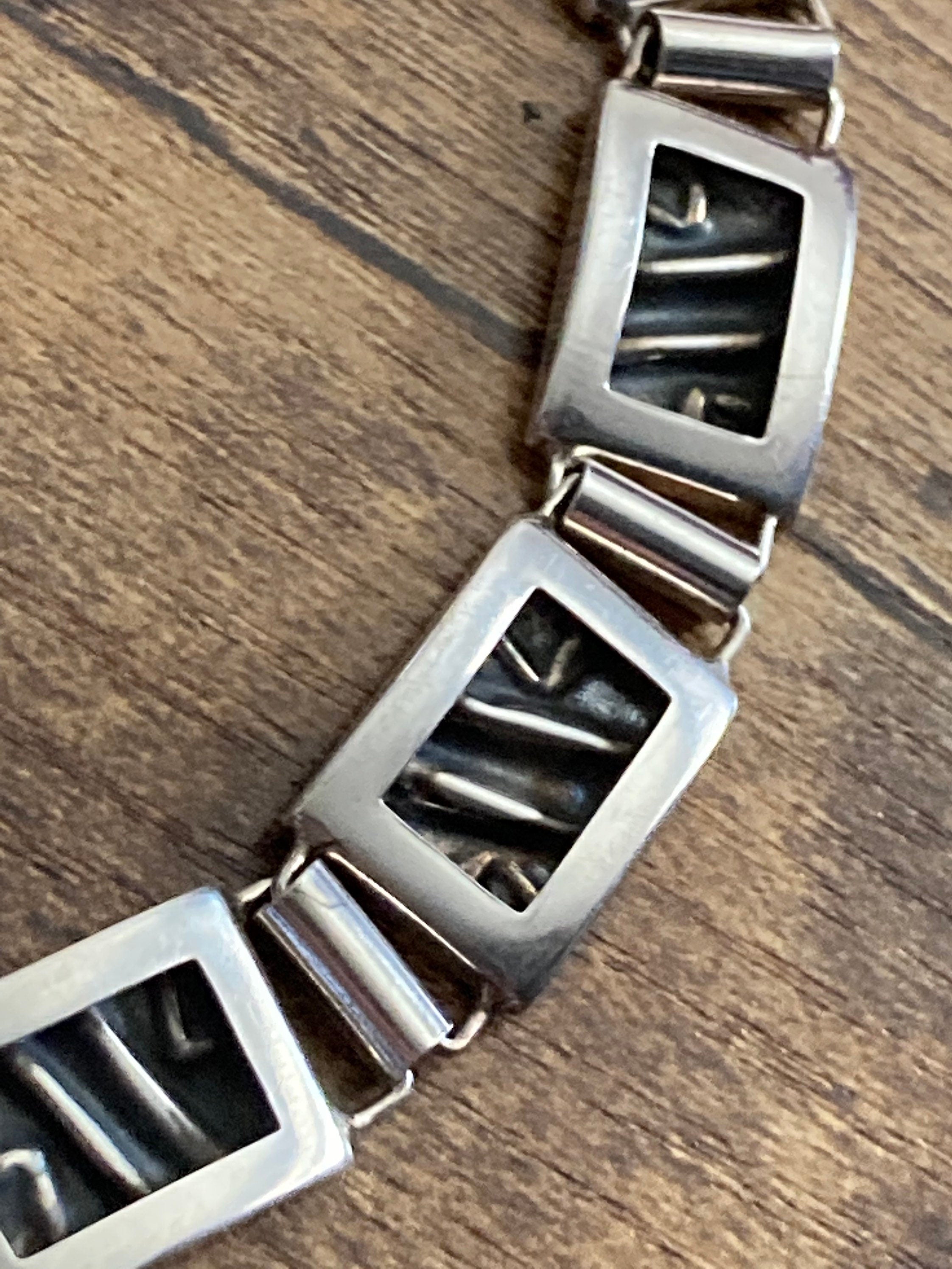 Retro 1970s 925 Sterling silver silver brutalist bracelet