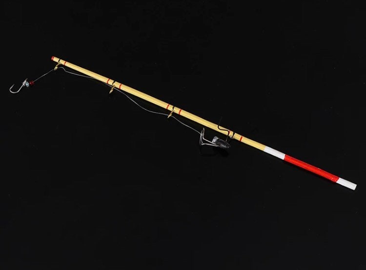 17cm miniature fishing rod fisherman’s cake topper