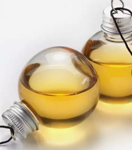 Booze Balls: 6 Fillable Christmas Baubles, 100ml Plastic Ornaments