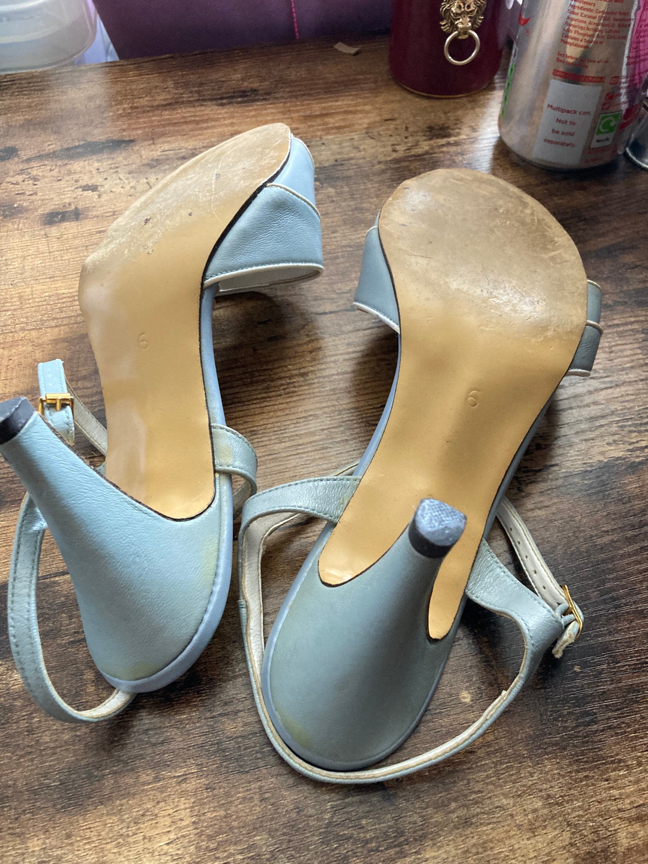 Retro St Michaels Peep Toe Sandals: Metallic Grey Silver Heels