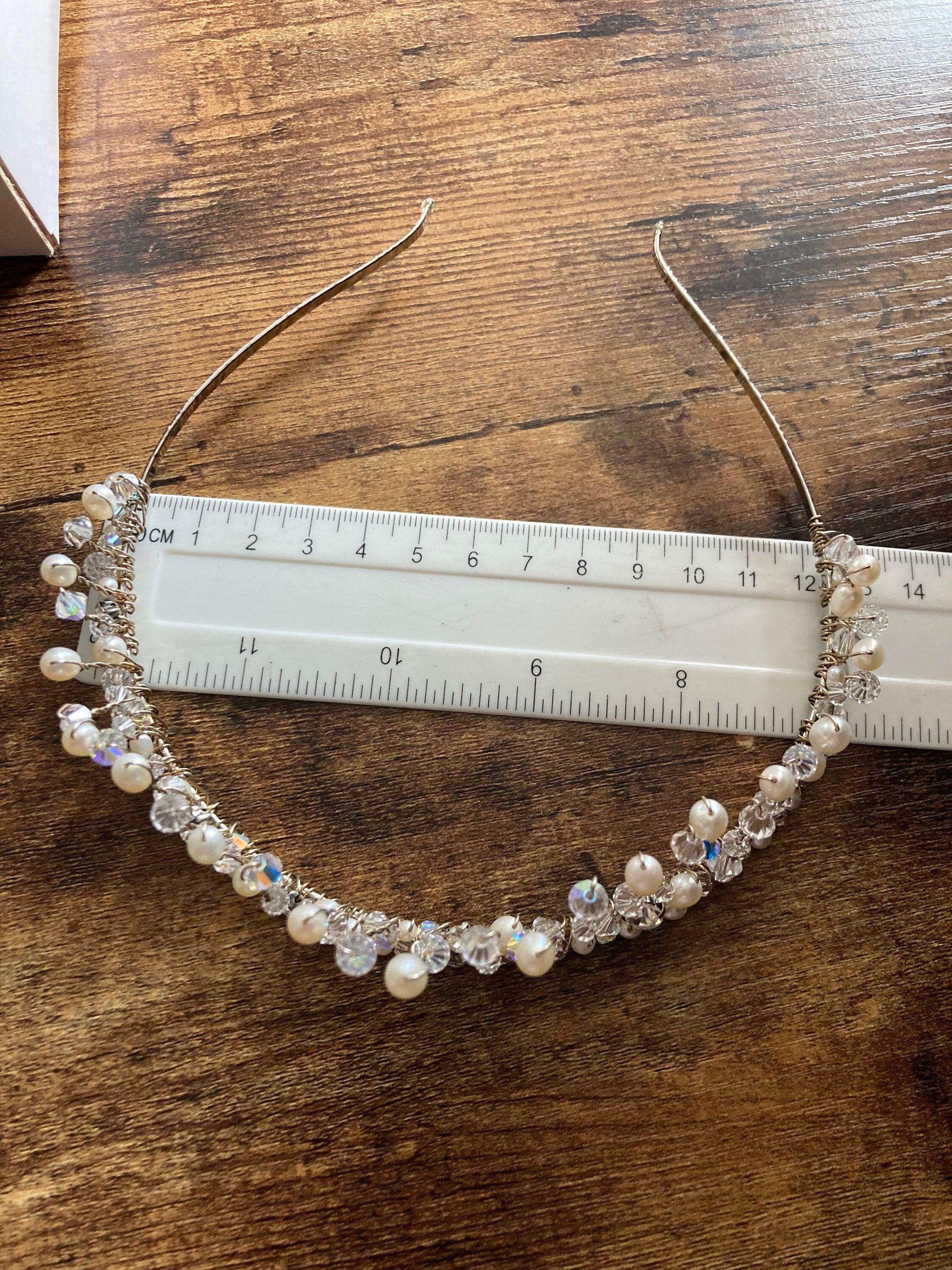 silver tone bridal tiara clear diamanté crystal rhinestones