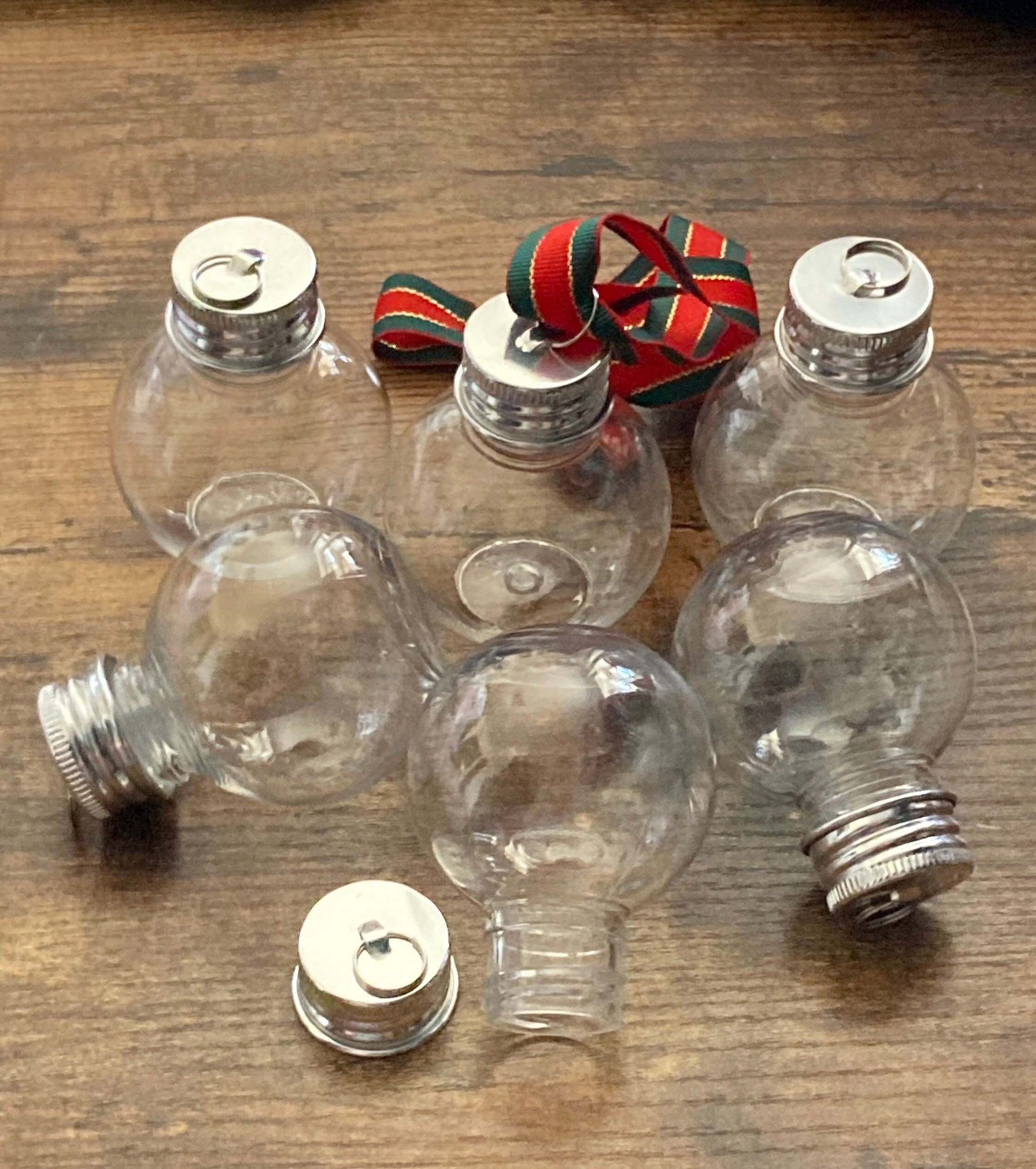 Booze Balls: 6 Fillable Christmas Baubles, 100ml Plastic Ornaments