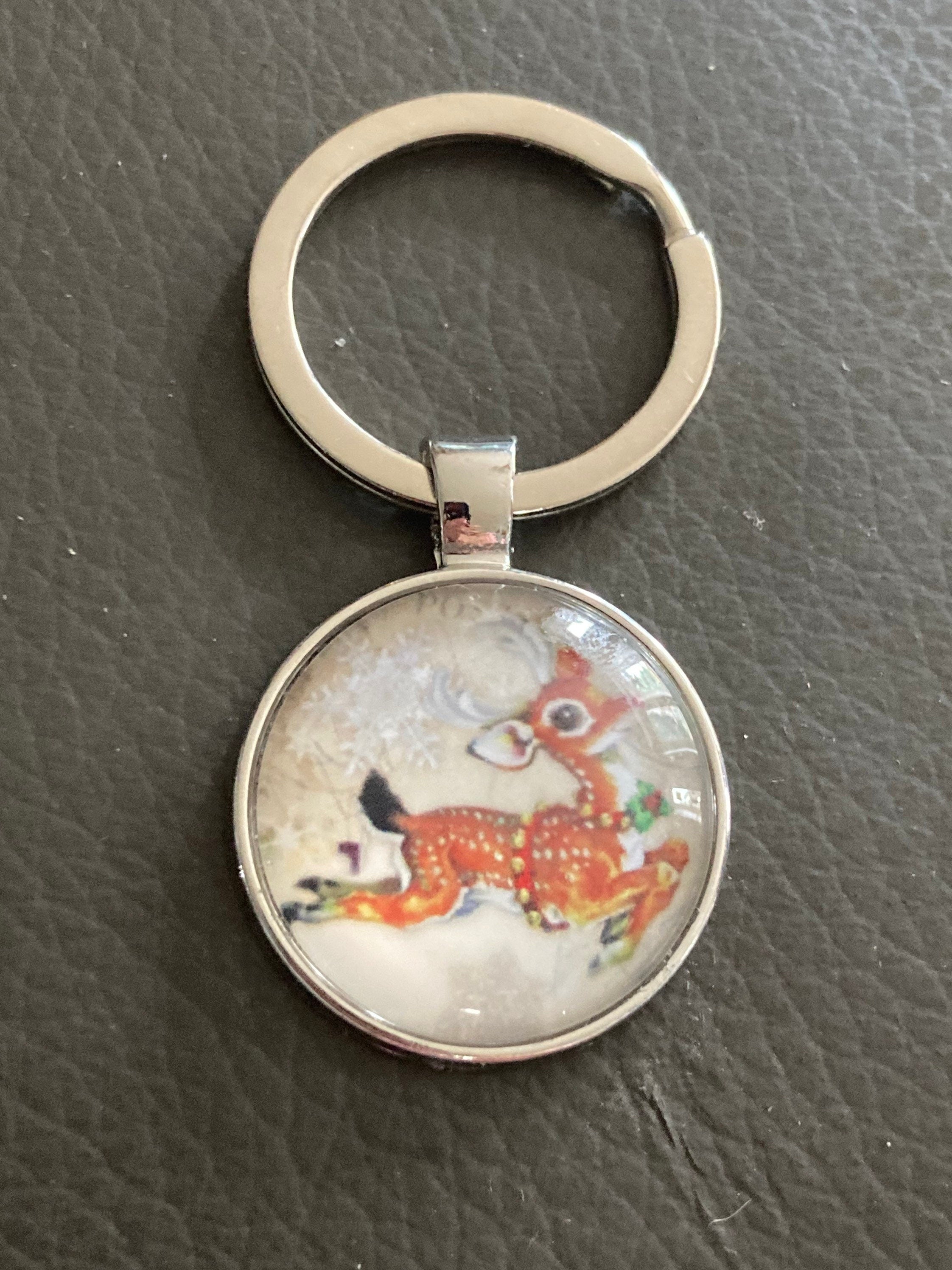 Christmas leaping reindeer keyring stocking filler Xmas presents gift