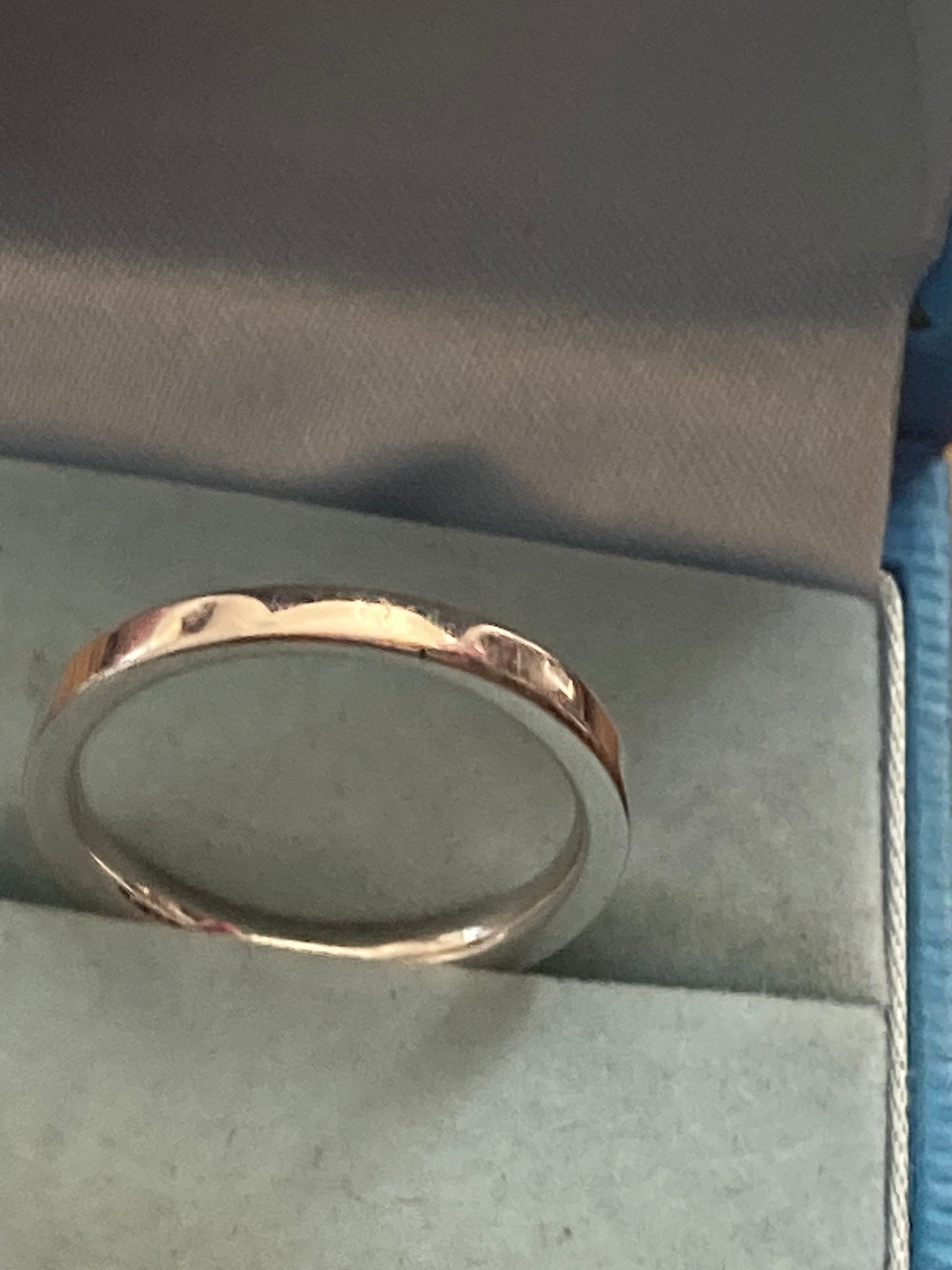 Size N Swarovski crystal silver stacking ring, Swan signed