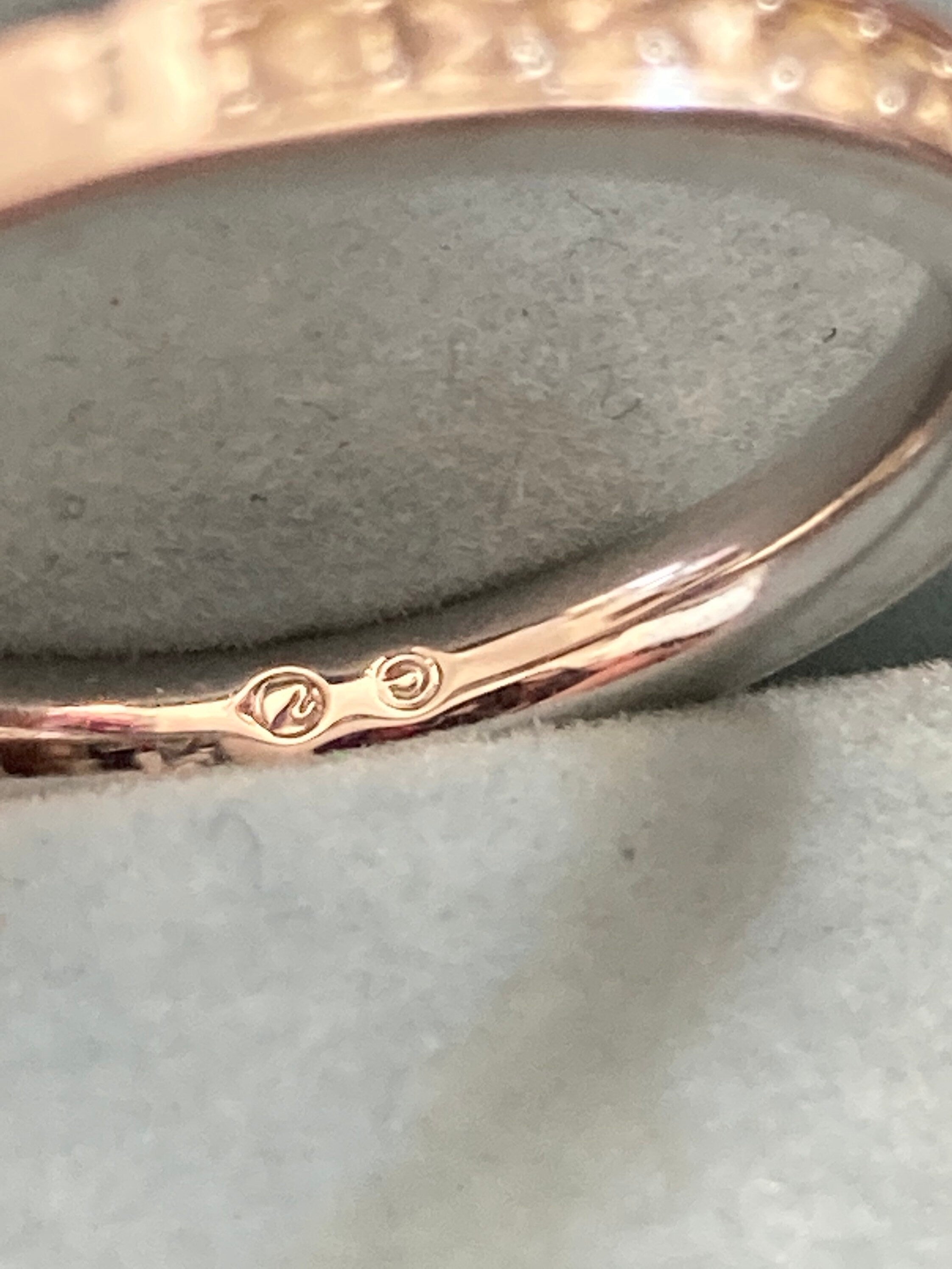 Size N Swarovski crystal silver stacking ring, Swan signed