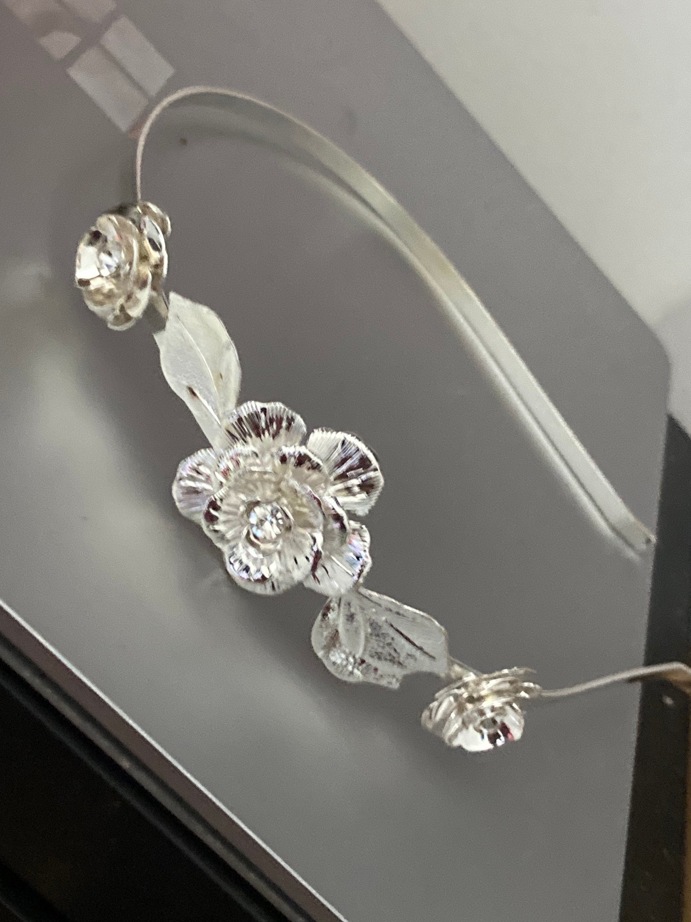 silver tone clear crystal rhinestone ladies girls tiara