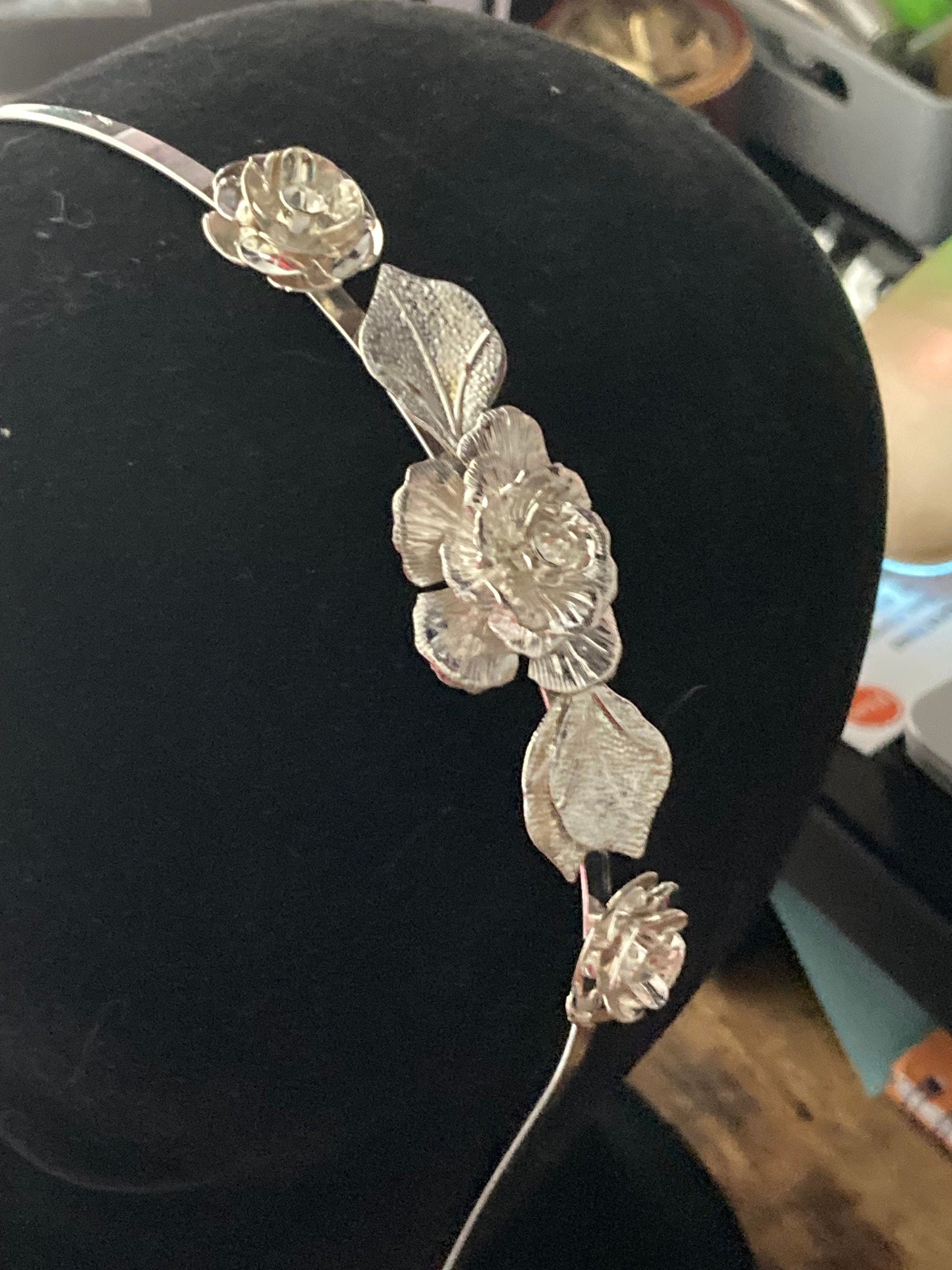 silver tone clear crystal rhinestone ladies girls tiara