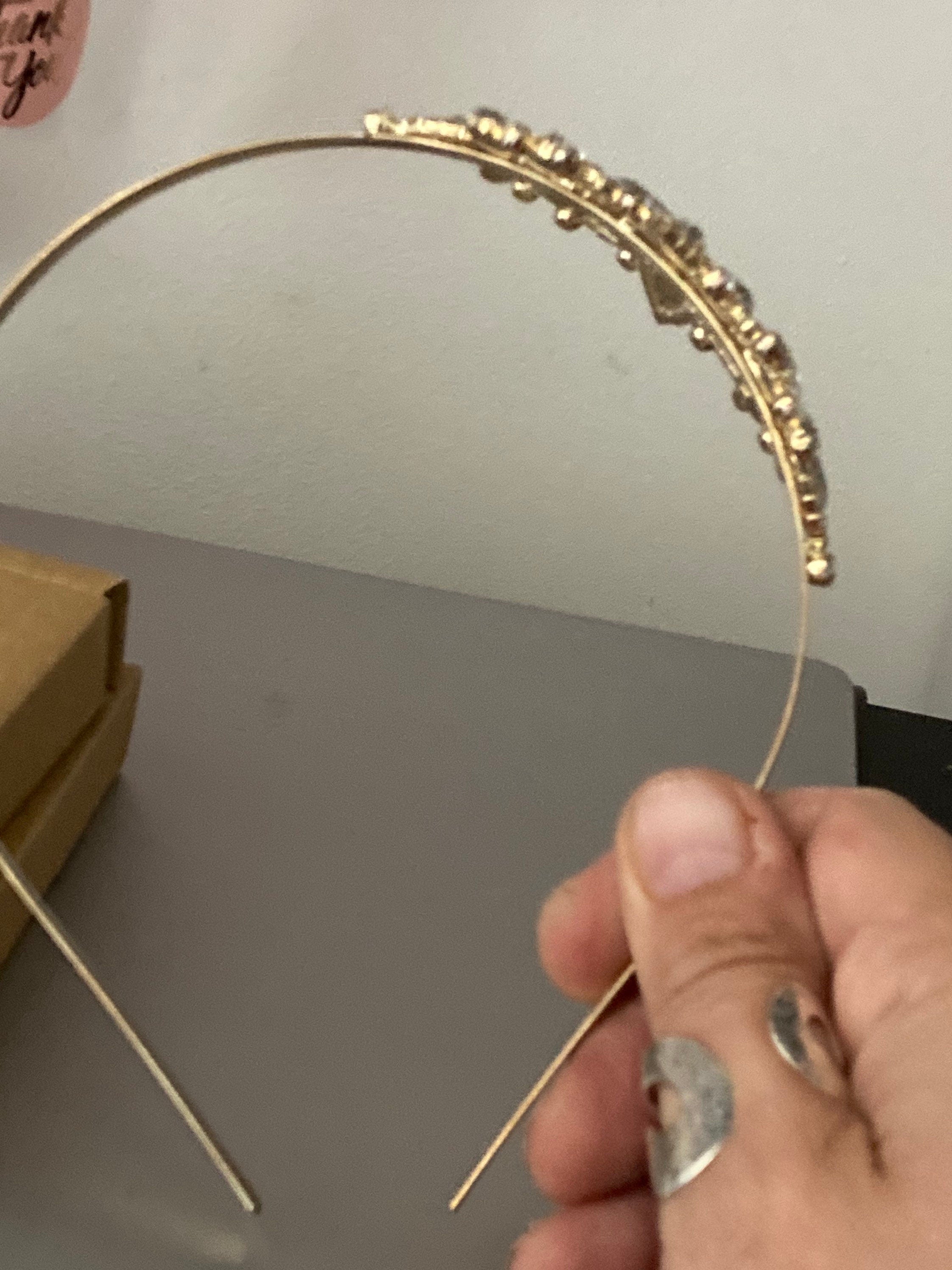 gold tone clear crystal rhinestone ladies girls tiara