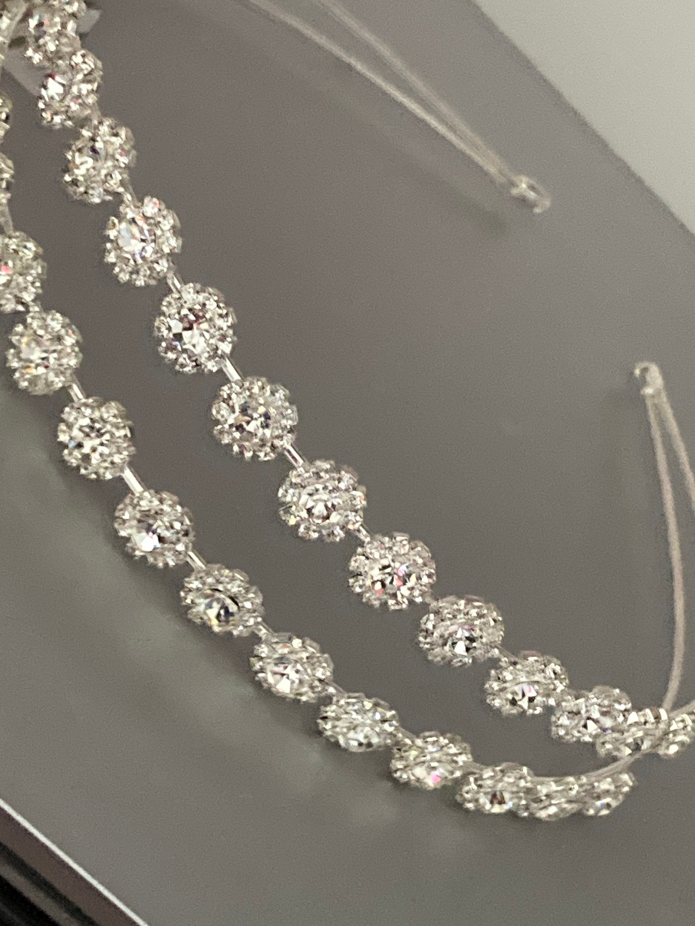 silver tone clear crystal rhinestone ladies girls tiara