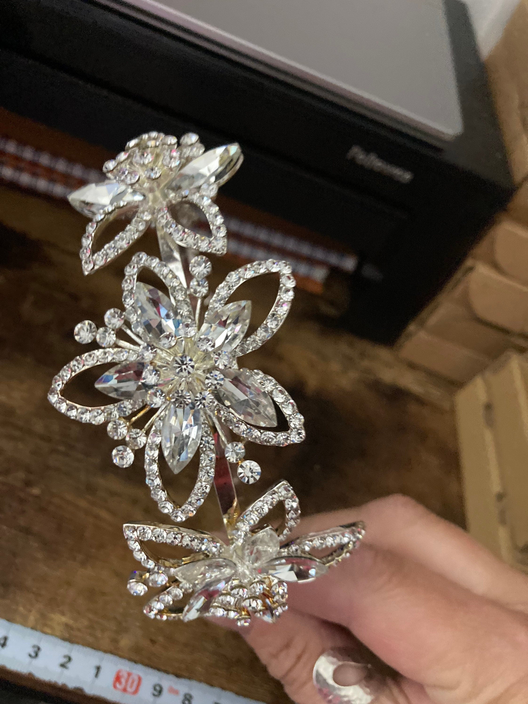 silver gilt gold tone clear crystal rhinestone ladies girls tiara