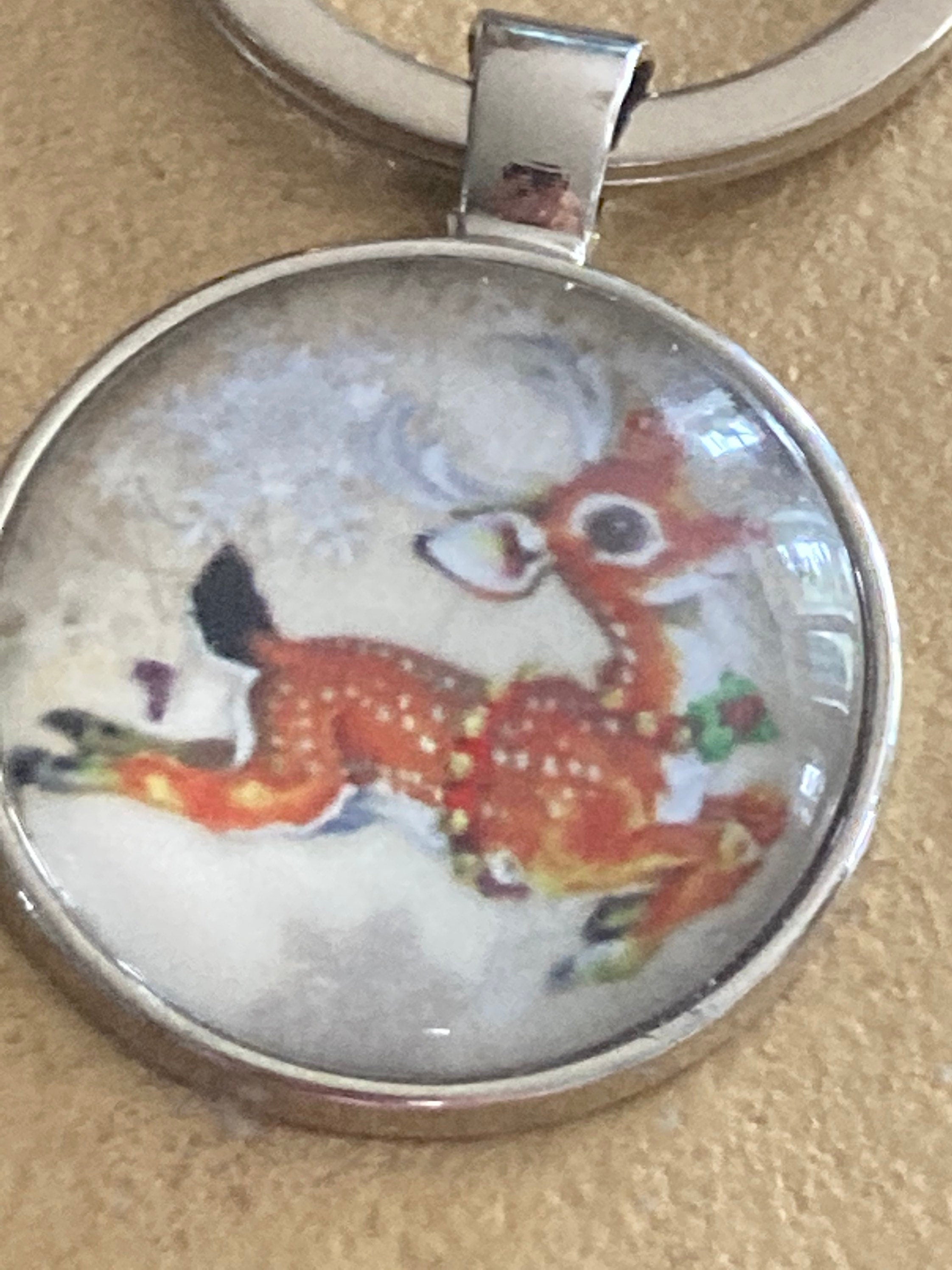 Christmas leaping reindeer keyring stocking filler Xmas presents gift