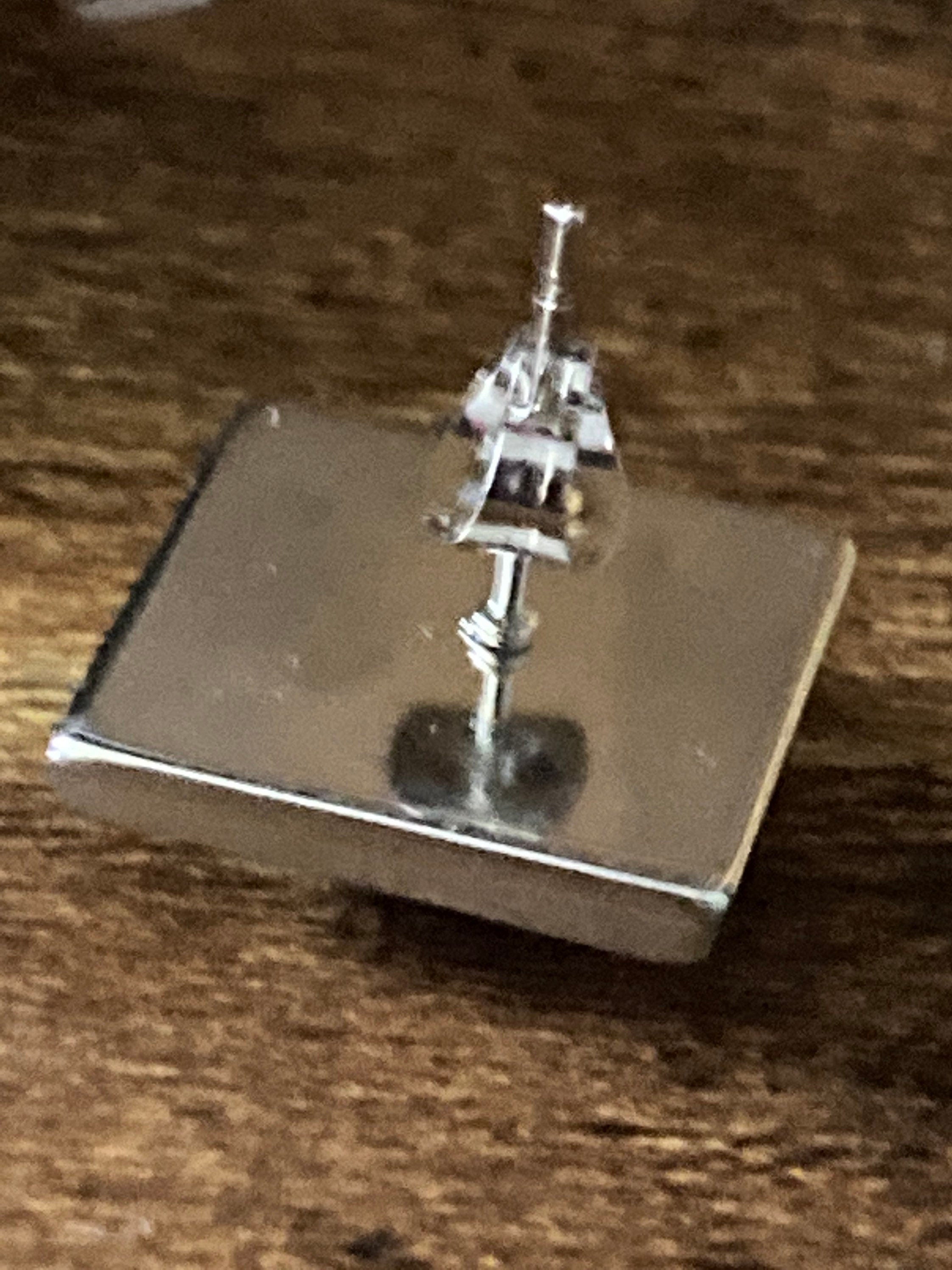 turquoise blue marbled gemstone stud earrings stainless steel