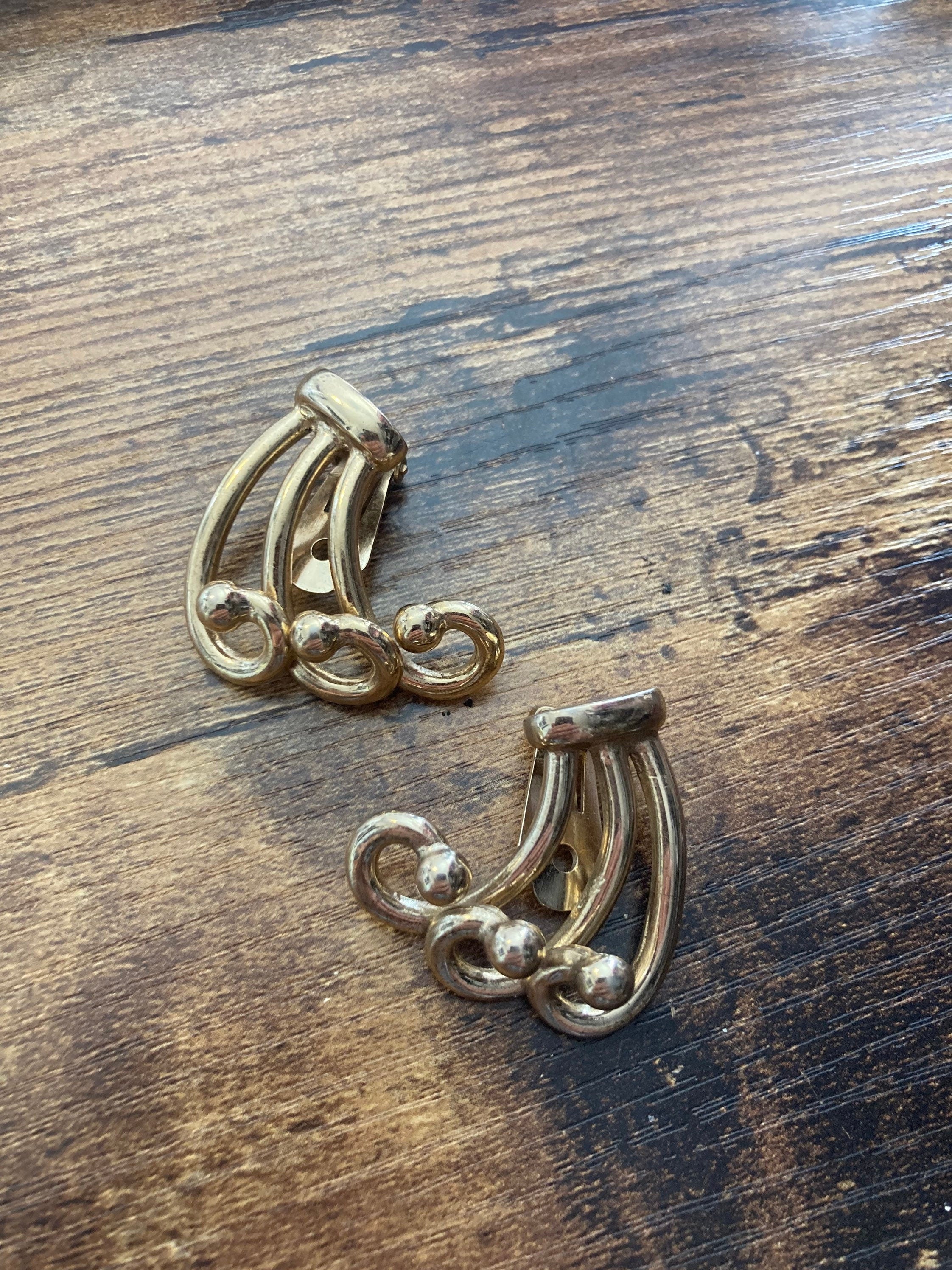 Signed BERGERE French pair of Mystery earrings dress shoe clips