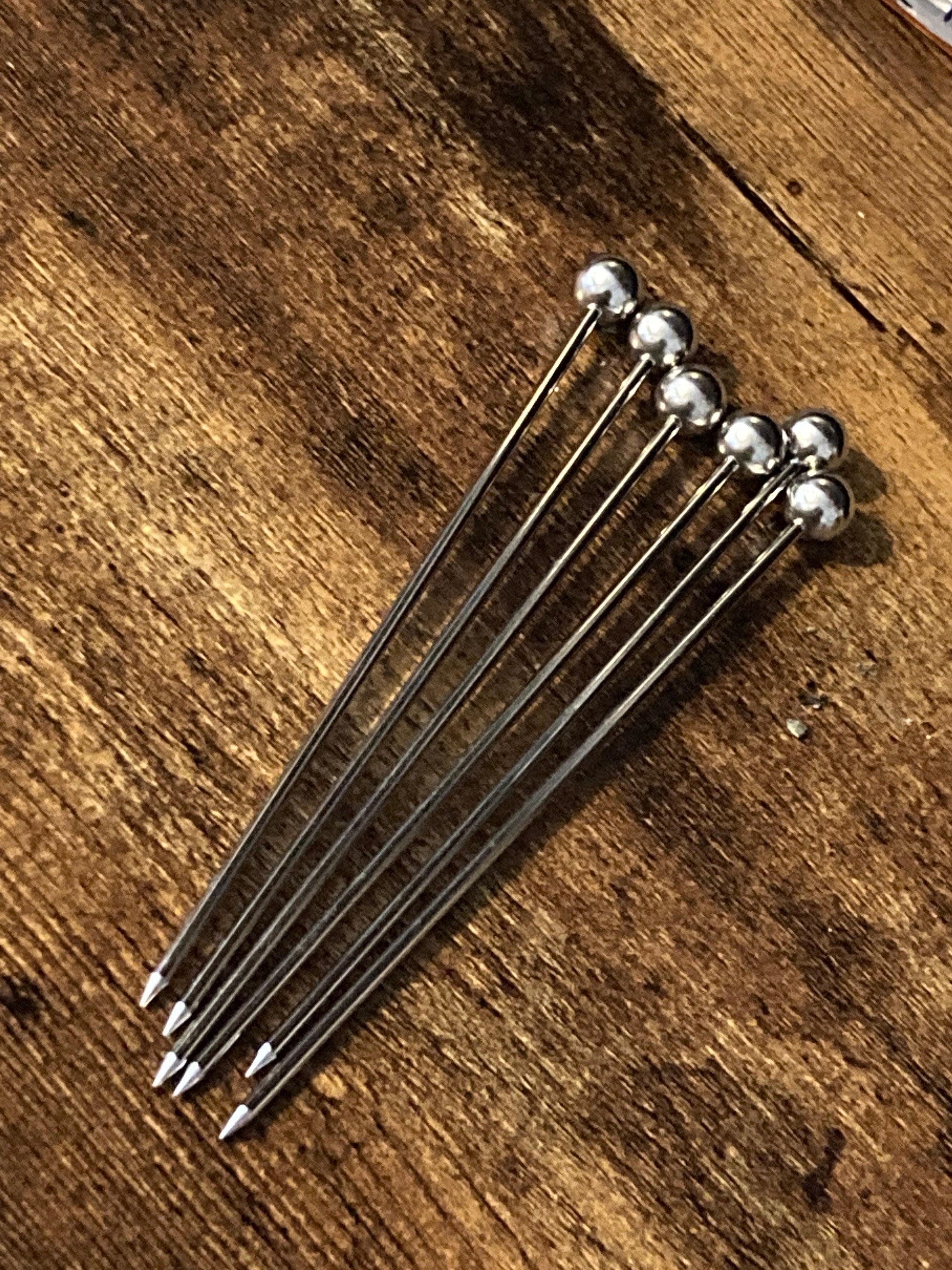Stainless Steel Cocktail Picks: Vintage Bar Cherry & Olive Skewers (Set of 6)
