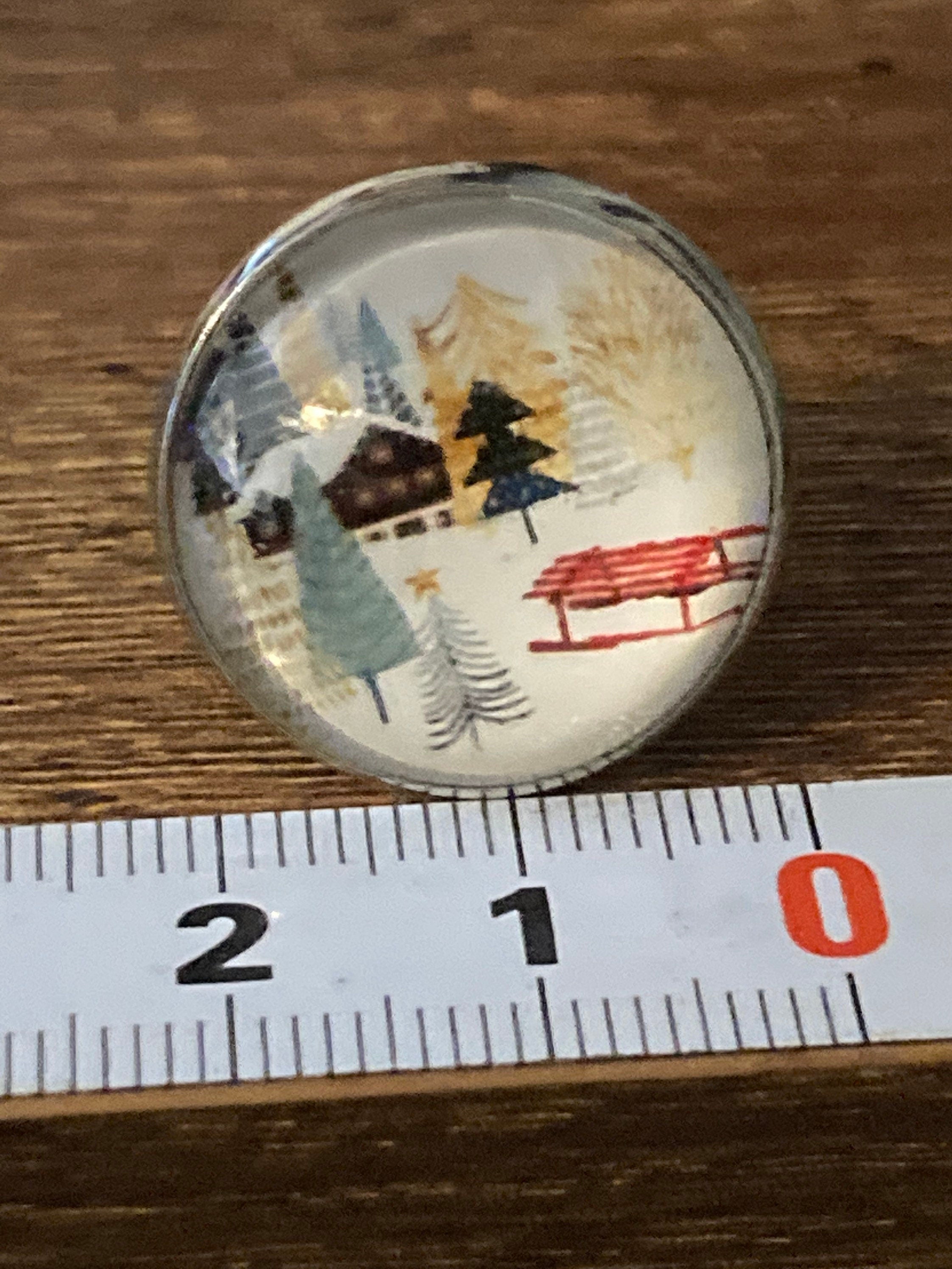 Scandinavian Nordic round glass cabochon adjustable dress ring