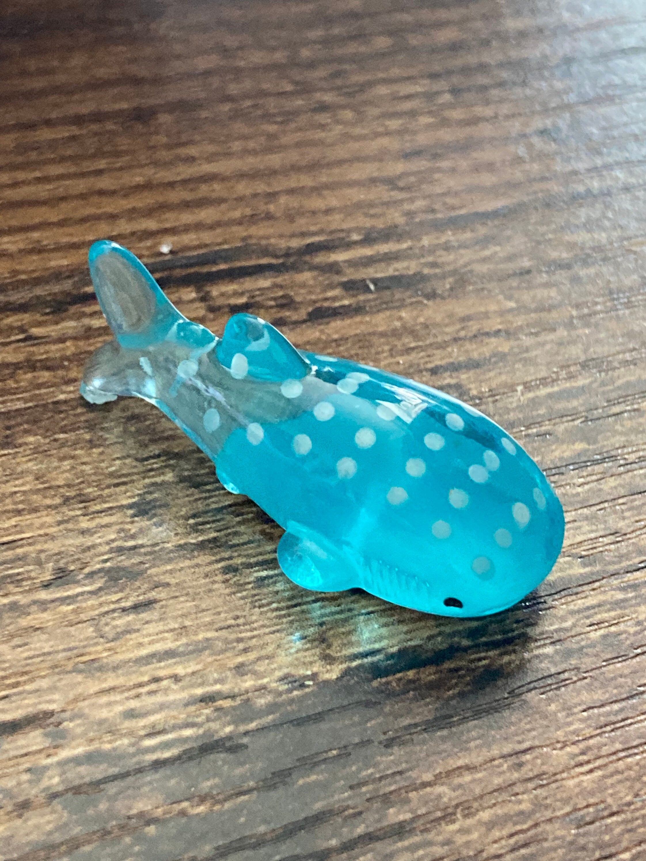miniature blue shark whale cake topper, seaside craft