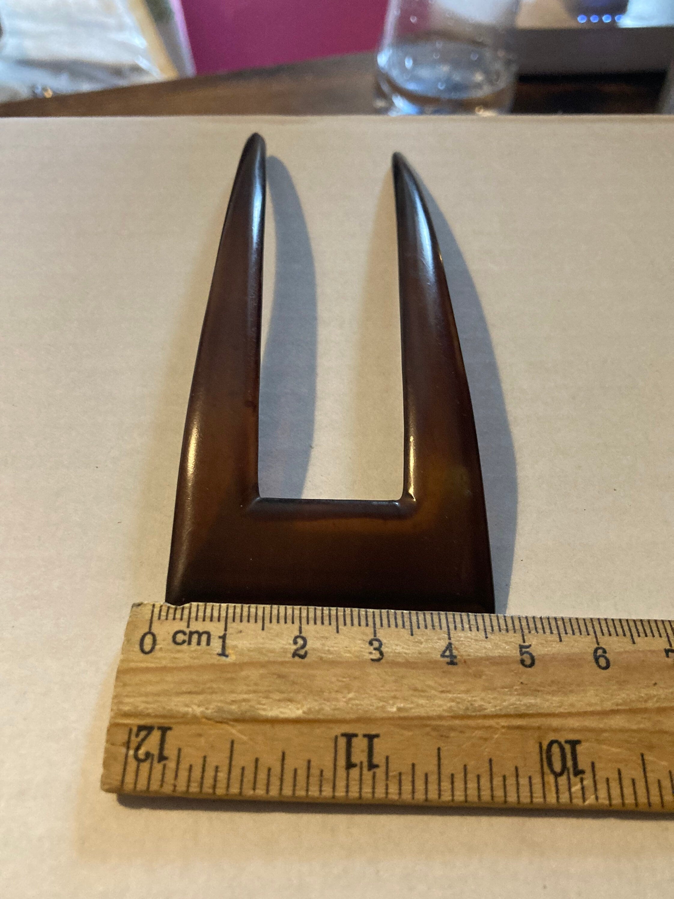 Antique Vintage Faux Brown Tortoiseshell Hair comb 2 prong