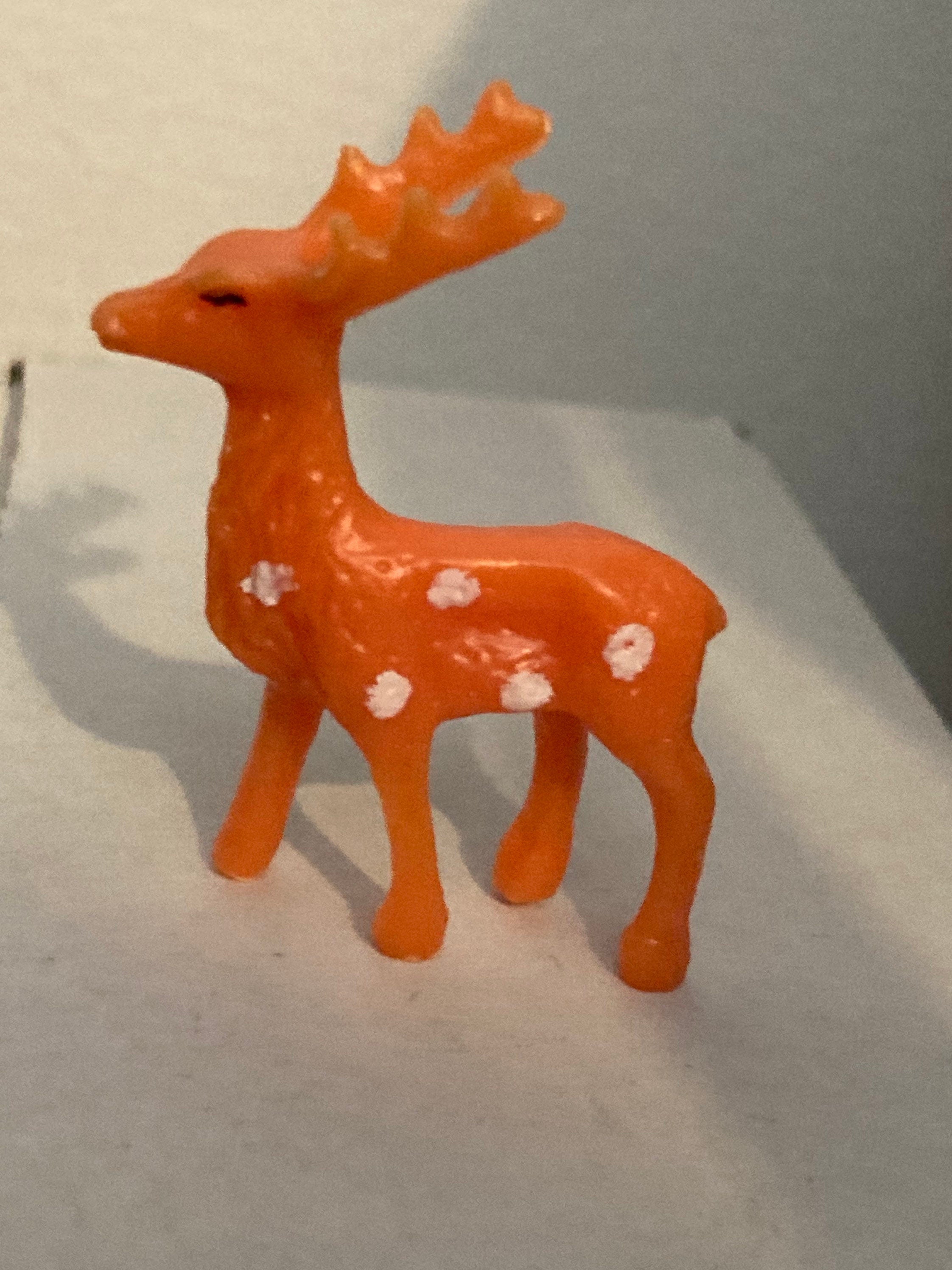 A brown White reindeer deer cake topper decoration