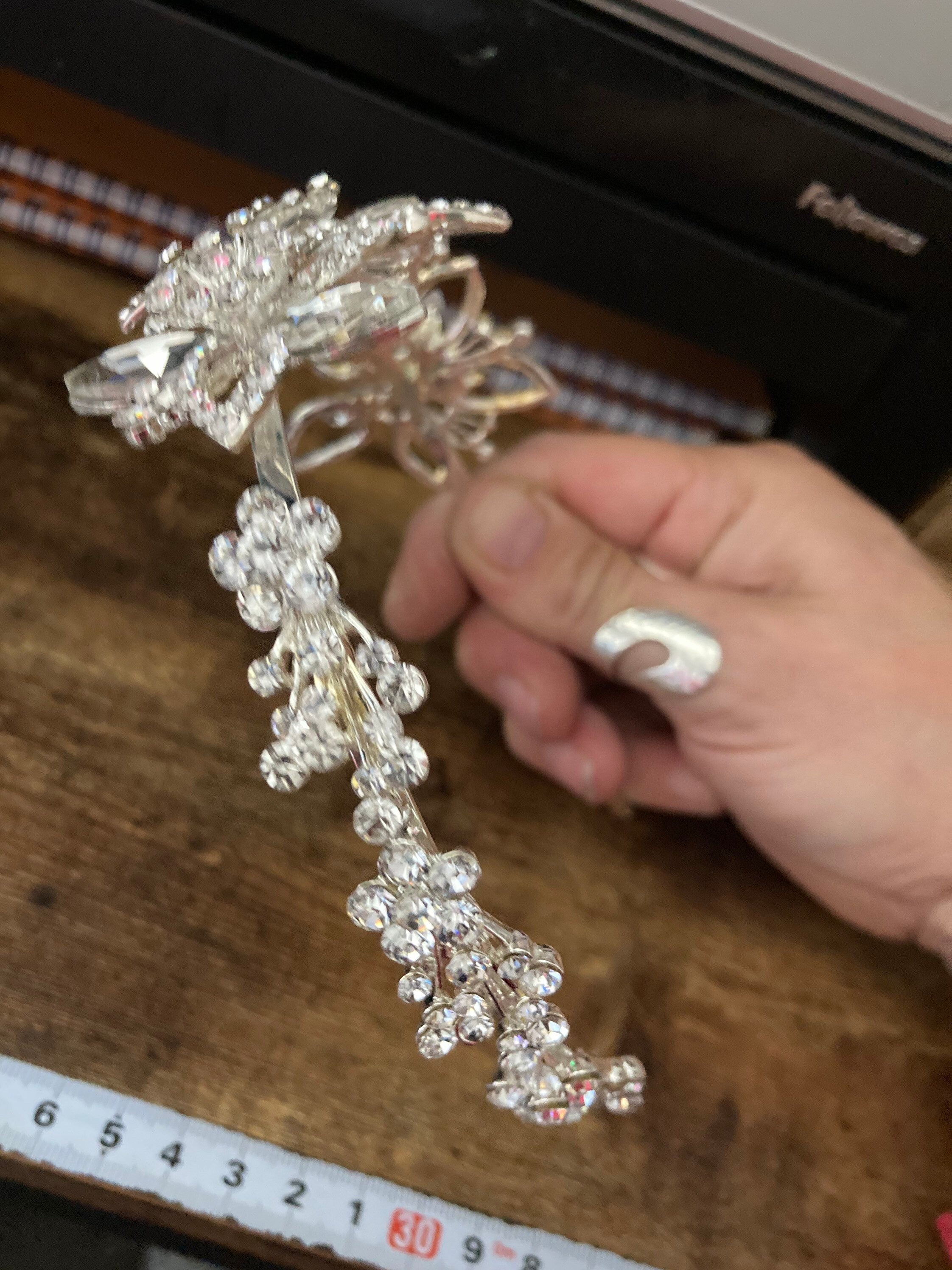 silver gilt gold tone clear crystal rhinestone ladies girls tiara