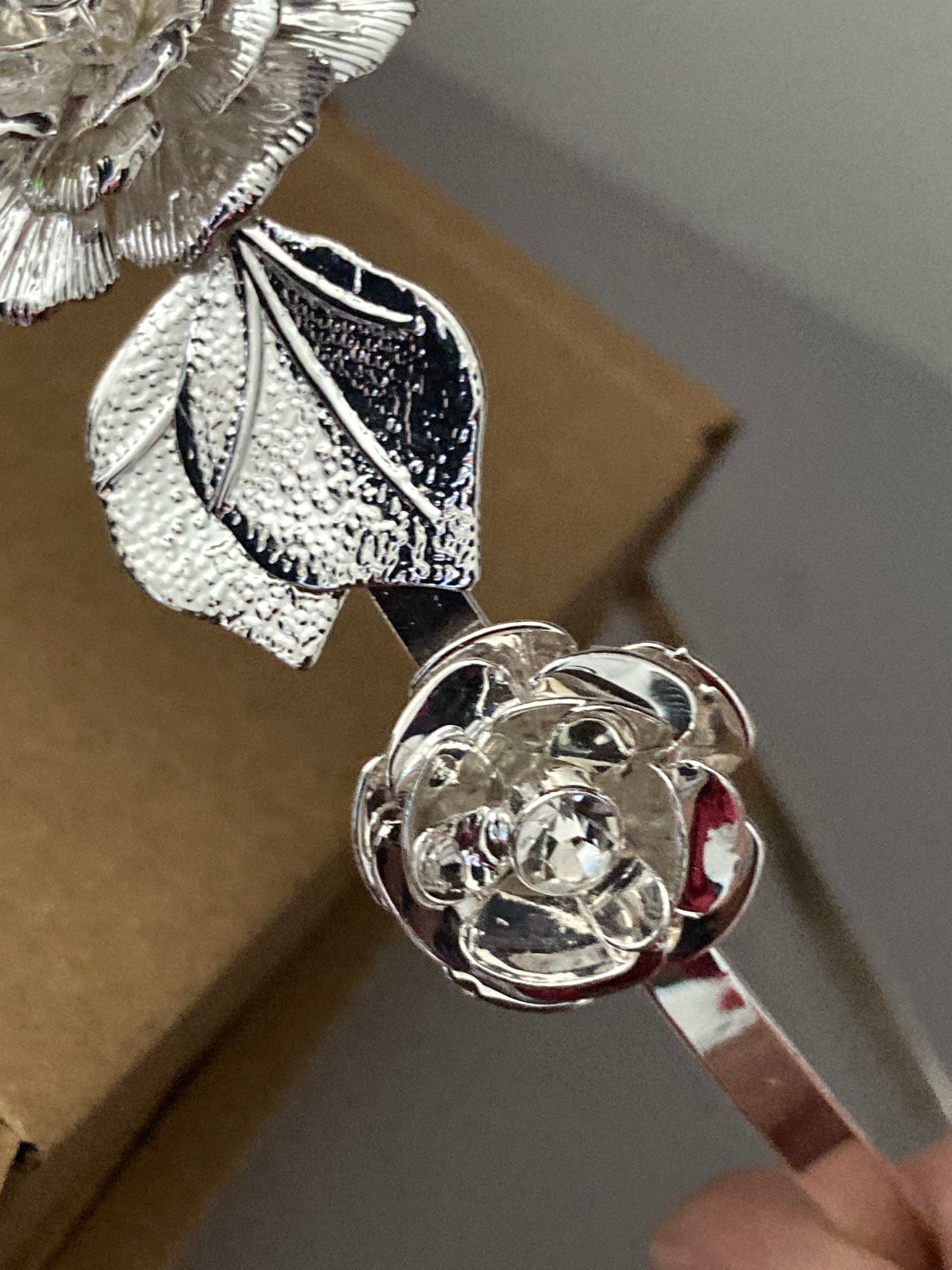 silver tone clear crystal rhinestone ladies girls tiara