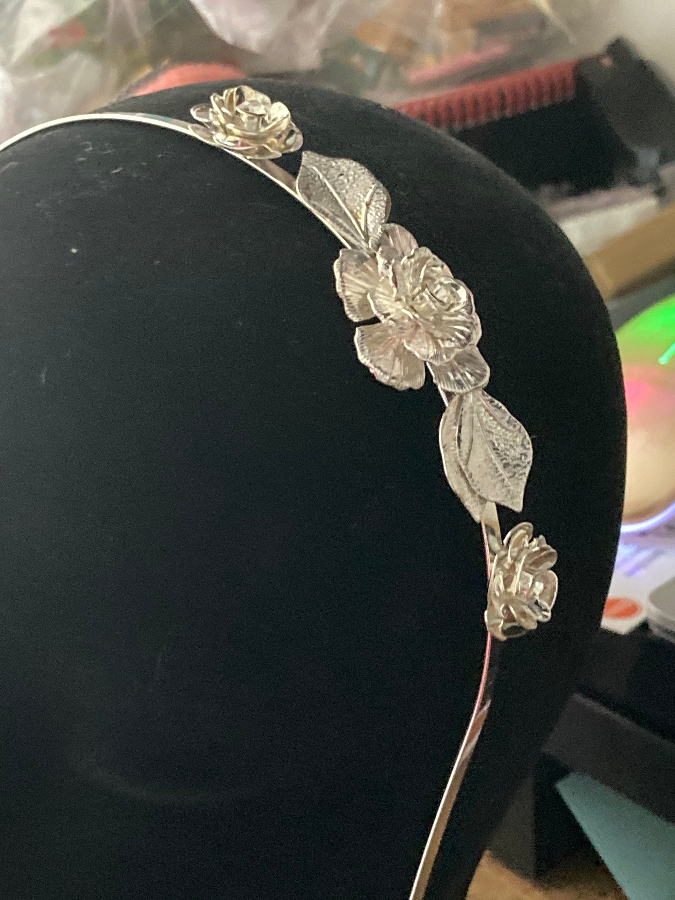 silver tone clear crystal rhinestone ladies girls tiara