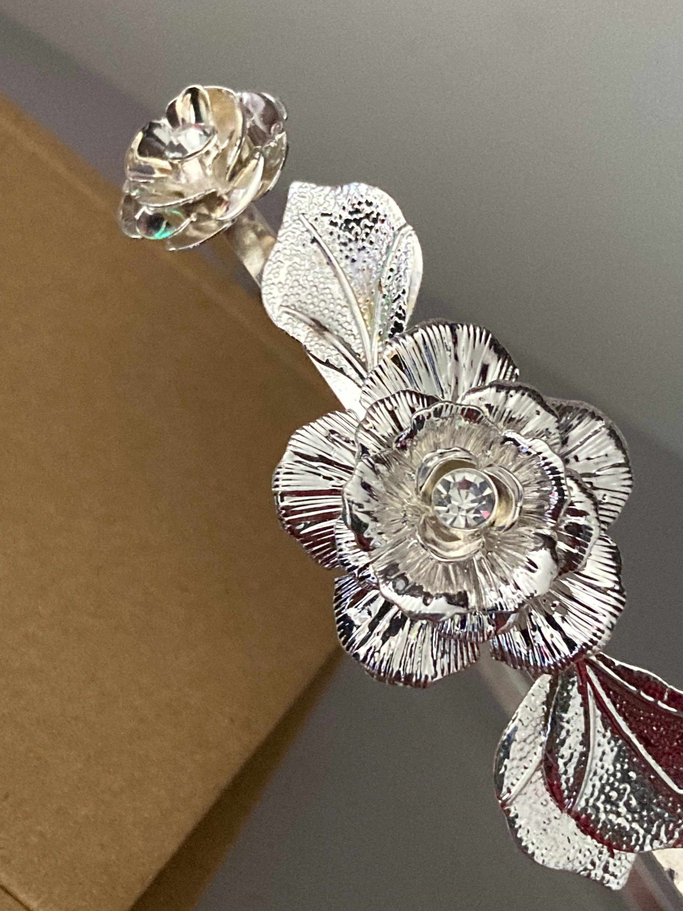 silver tone clear crystal rhinestone ladies girls tiara