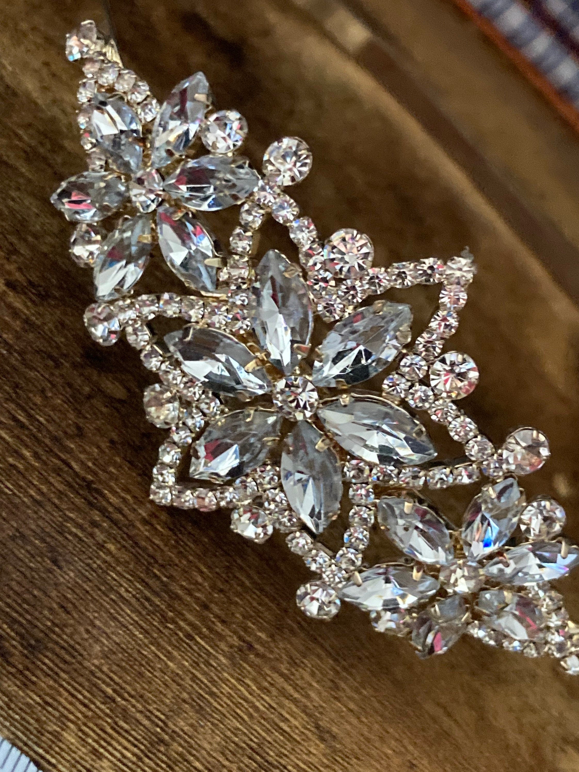 gold tone clear crystal rhinestone ladies girls tiara