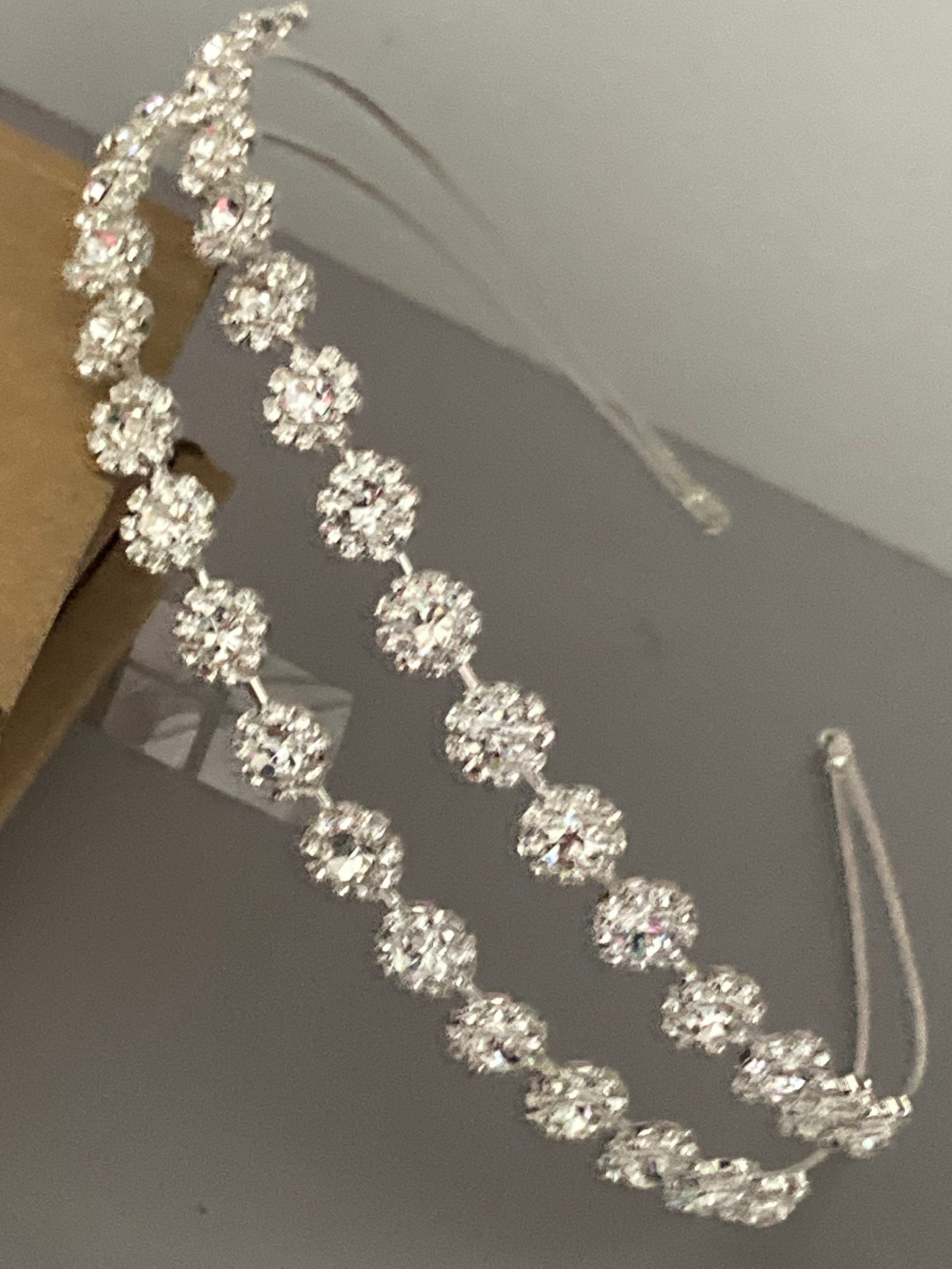 silver tone clear crystal rhinestone ladies girls tiara