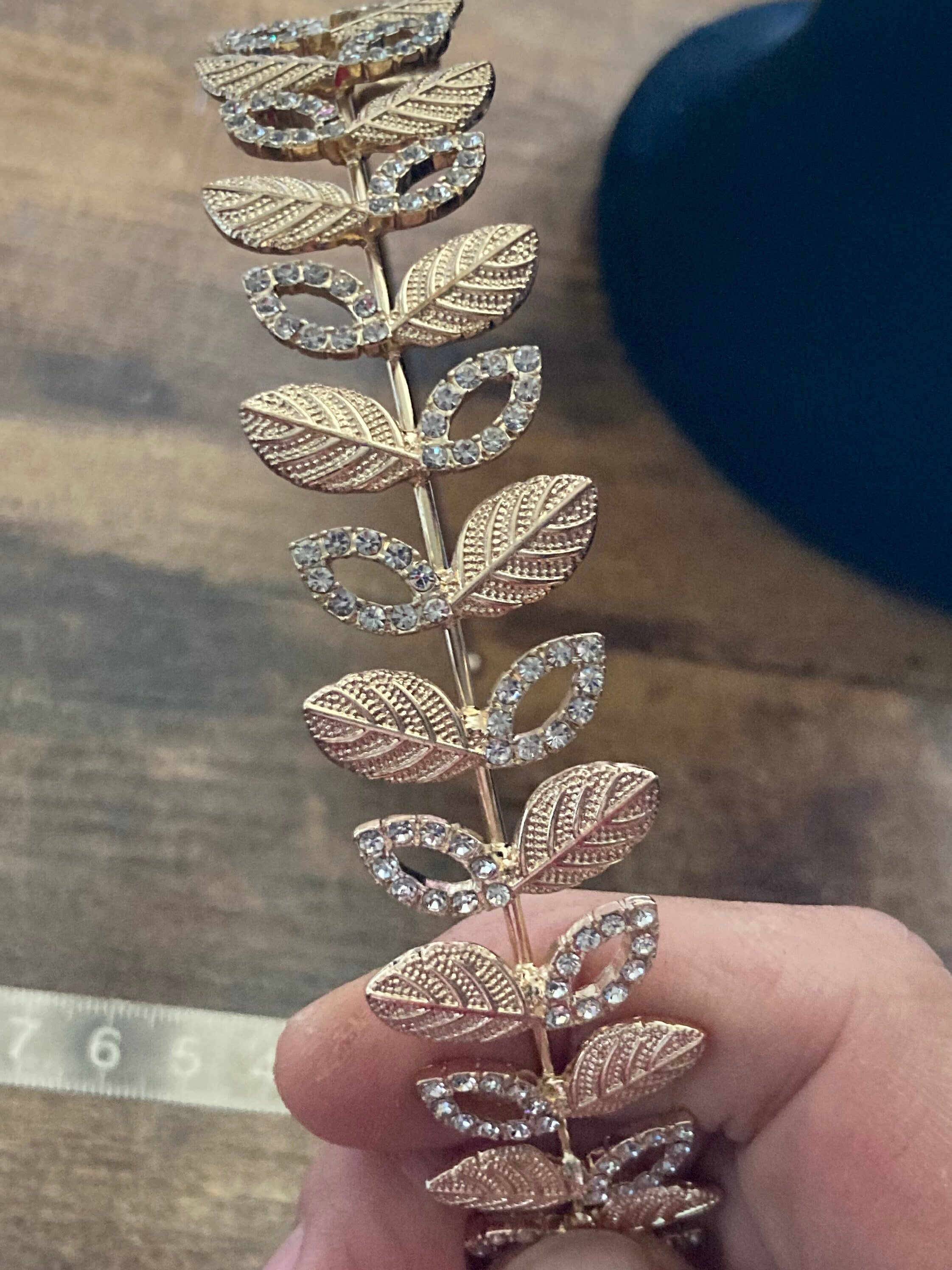 Ladies gold tone diamanté tiara clear crystal rhinestones wedding