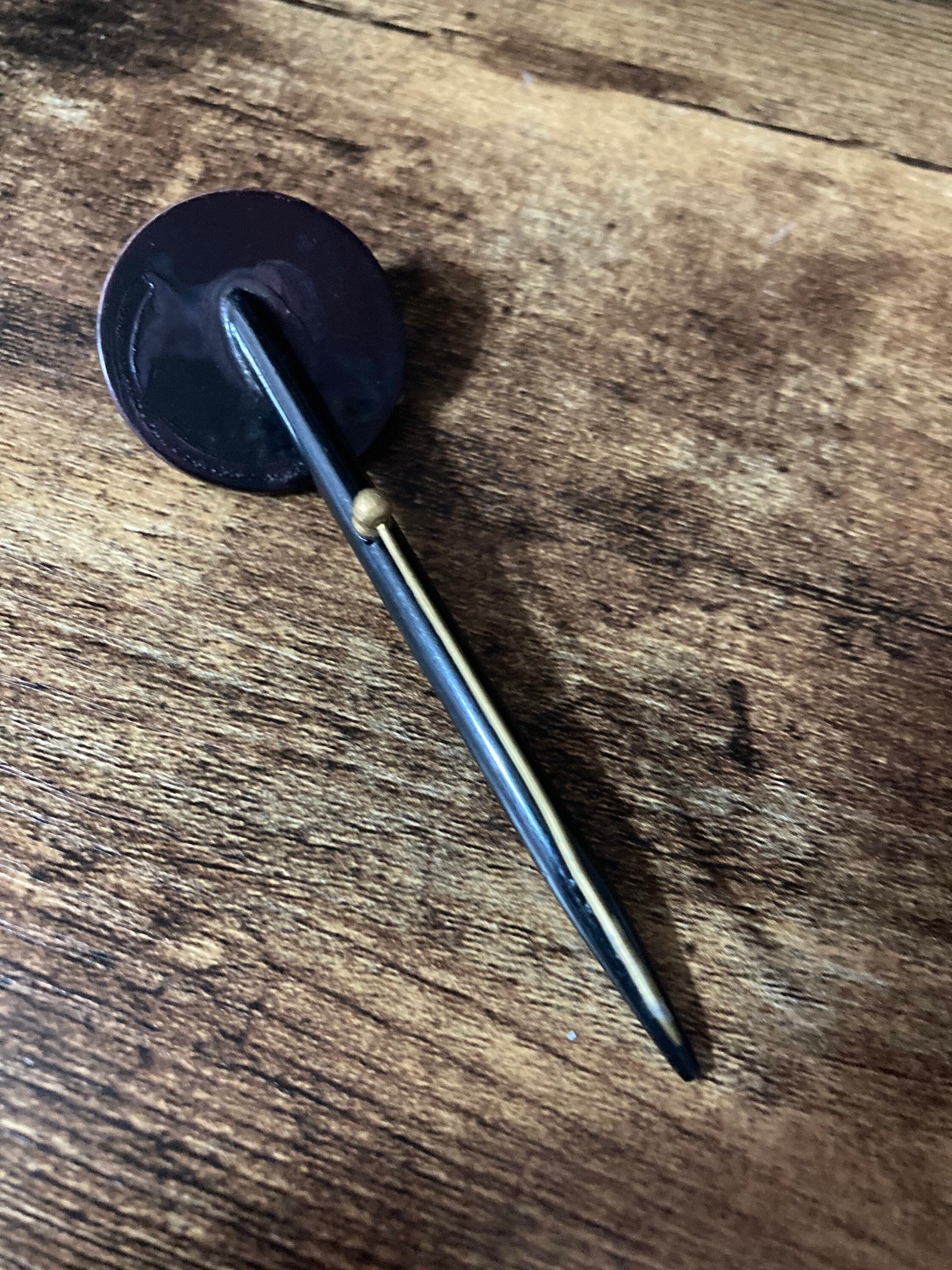 Art Deco Rhinestone Bakelite Hat Pin: 1930s Hair Accessory