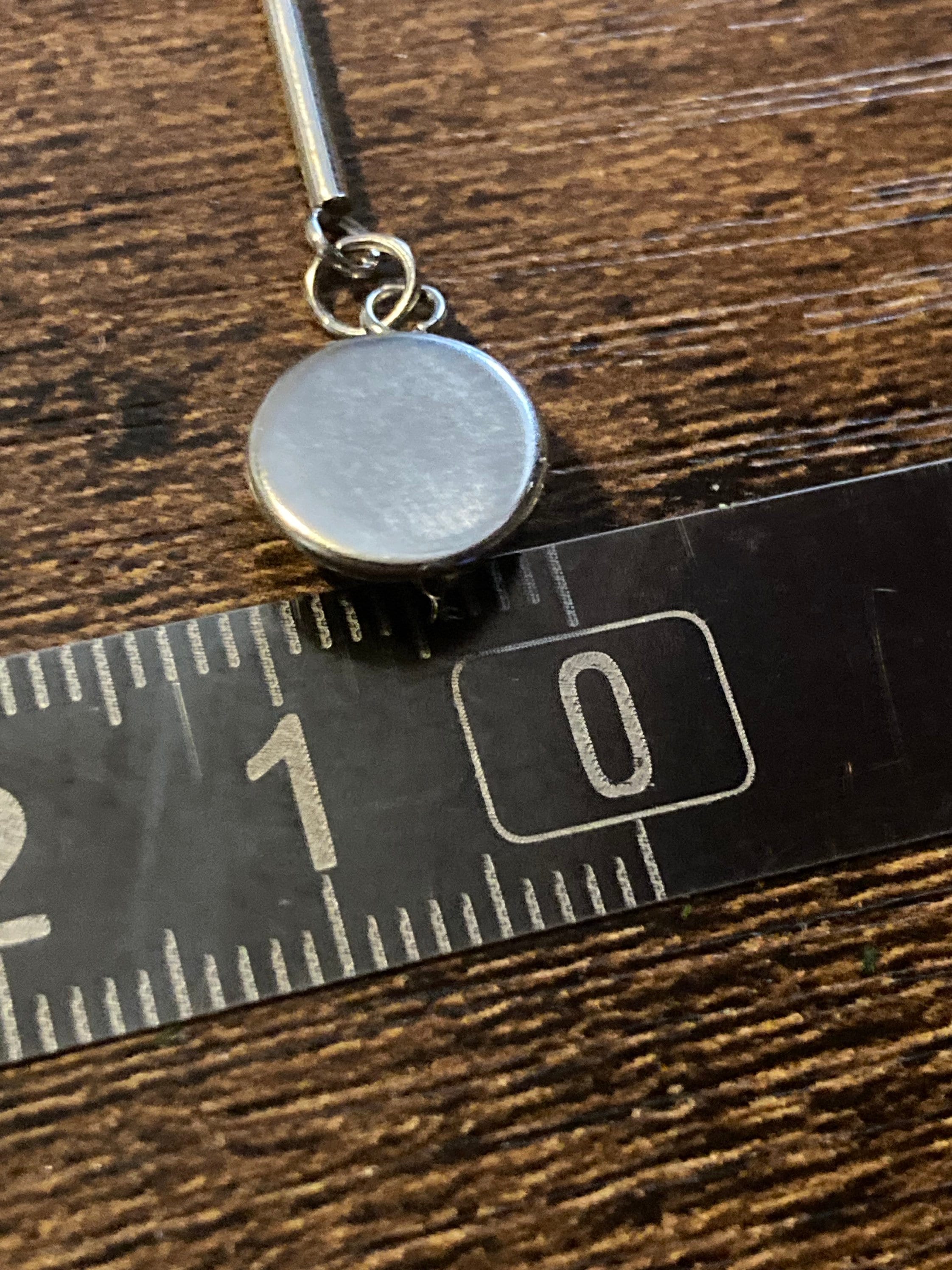 blue white floral long drop earrings for pierced ears Amari style glass cabochons