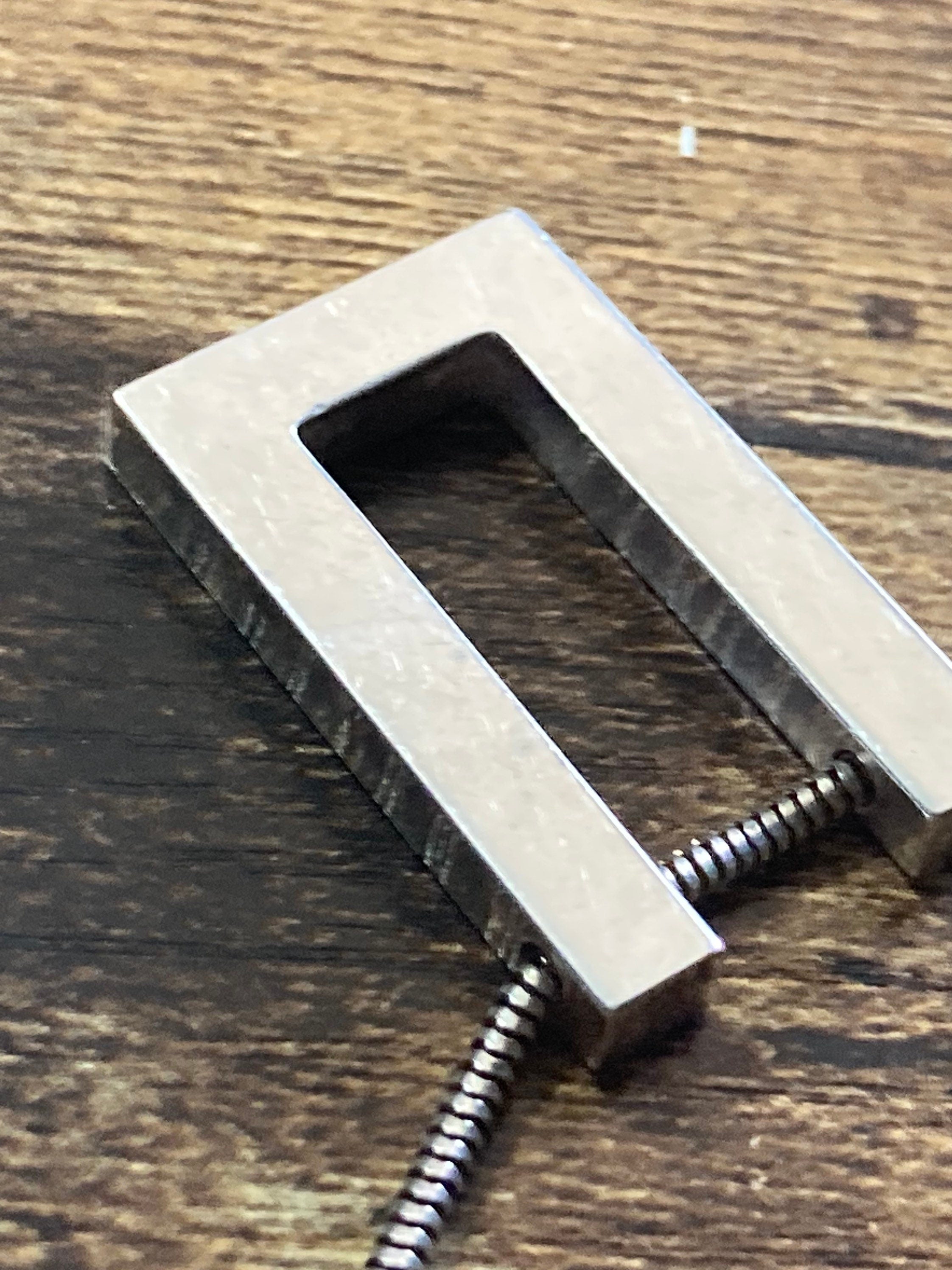 Signed SIDNEY CARRON Paris silver tone pendant and chain French designer minimalist