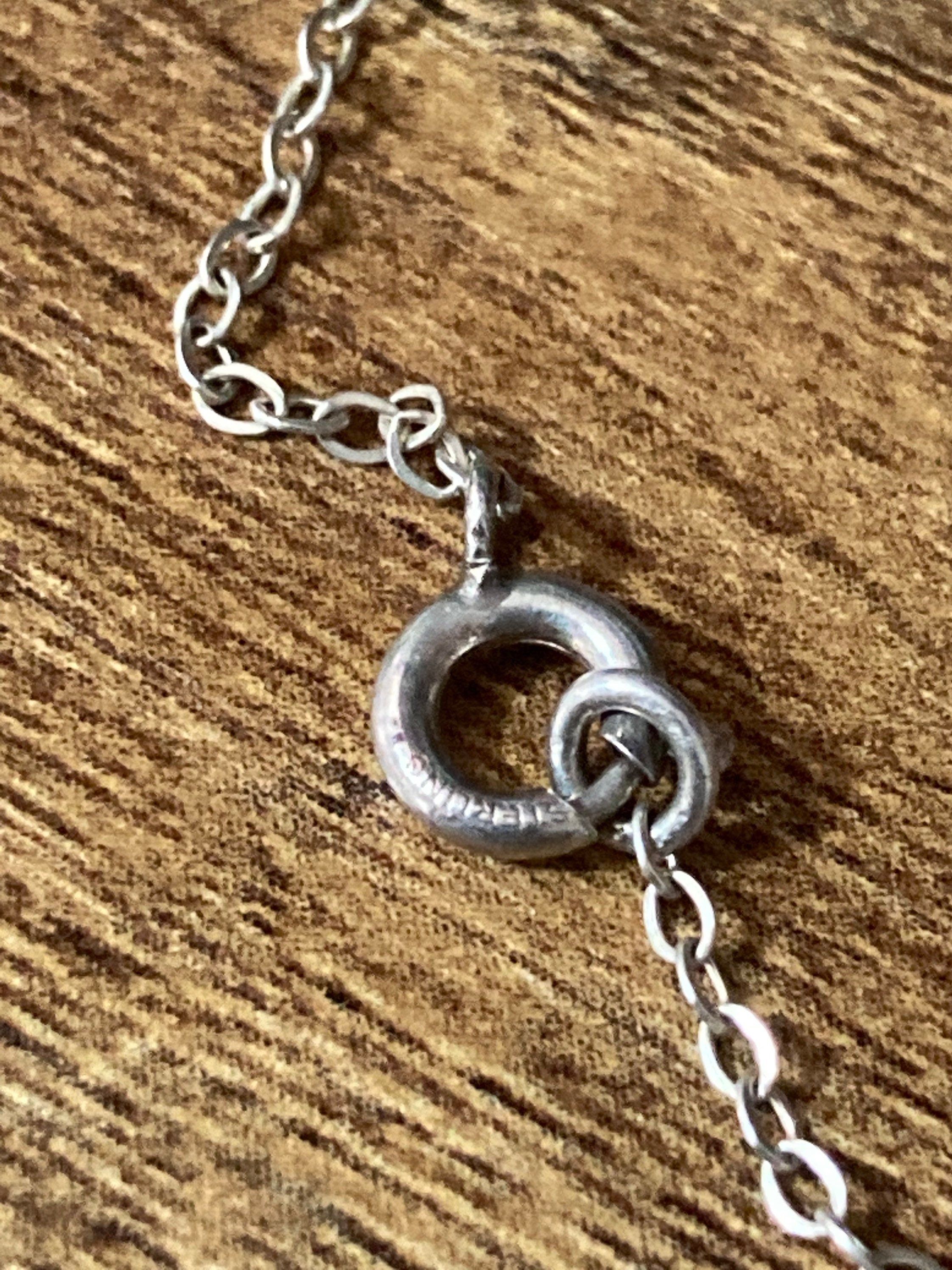 Ruby red Czech necklace Sterling silver Art Deco Open Back crystal stones