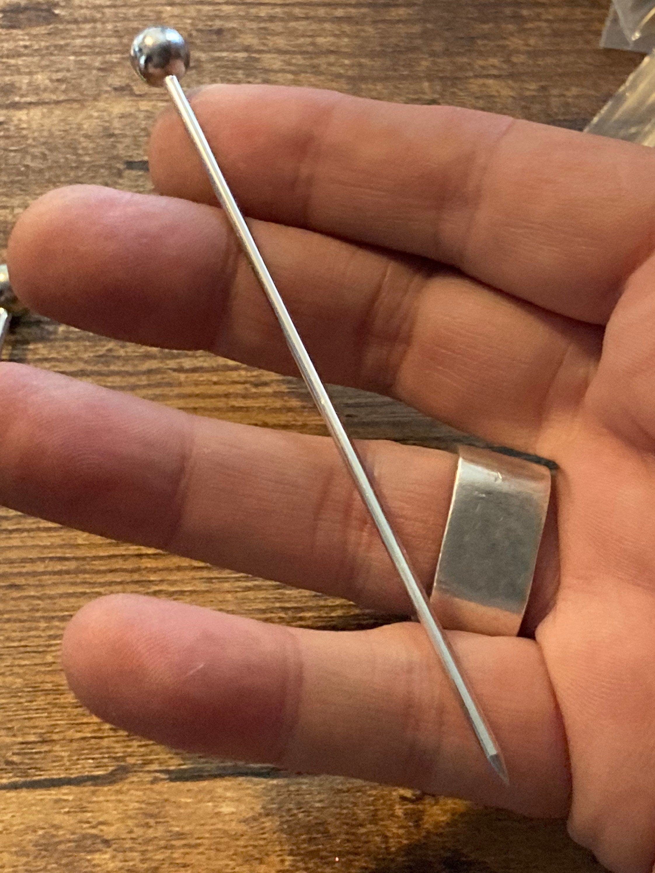 Stainless Steel Cocktail Picks: Vintage Bar Cherry & Olive Skewers (Set of 6)