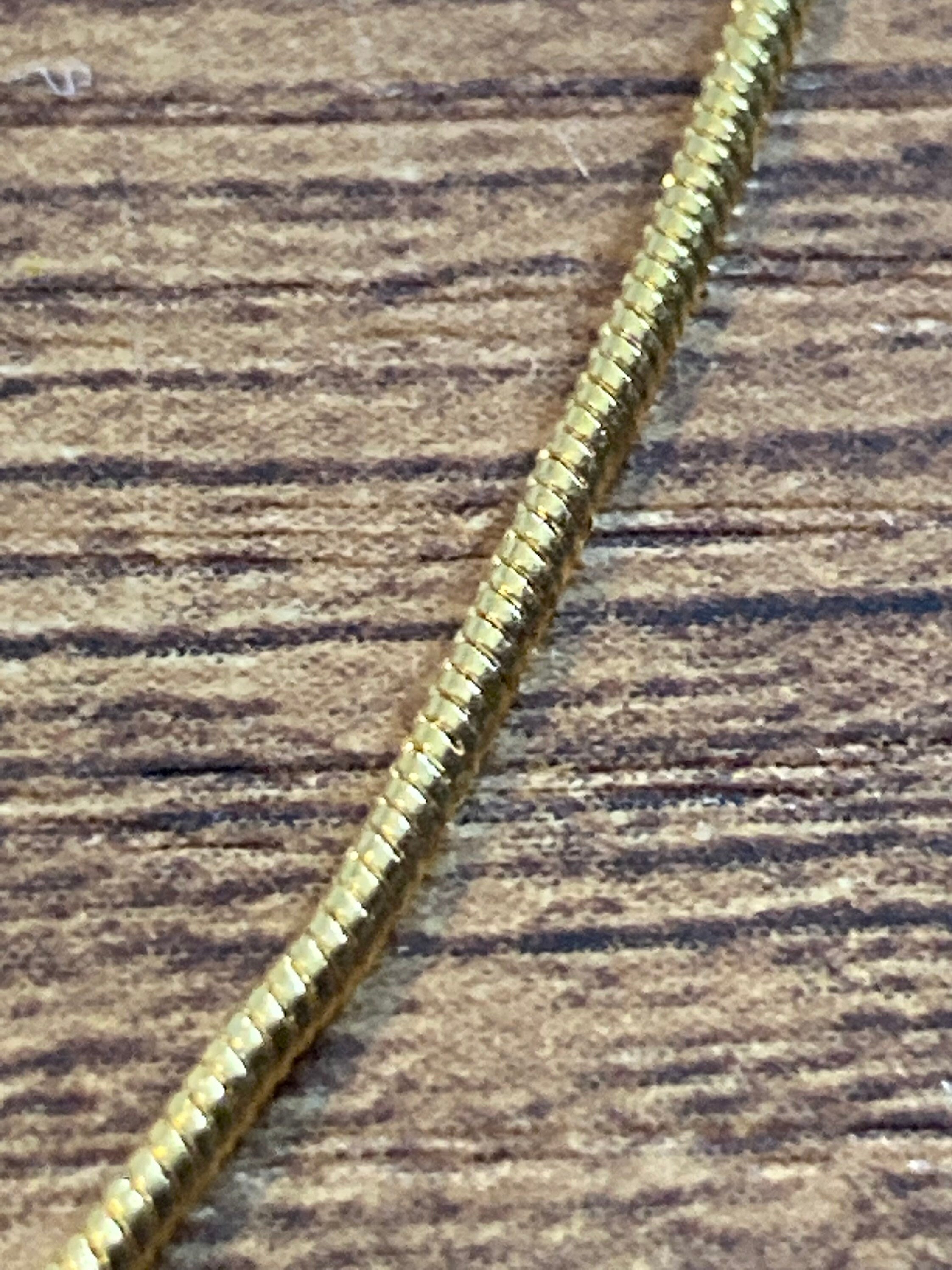 Gold Tone Snake Chain Necklace: 1.2mm, 18 inch