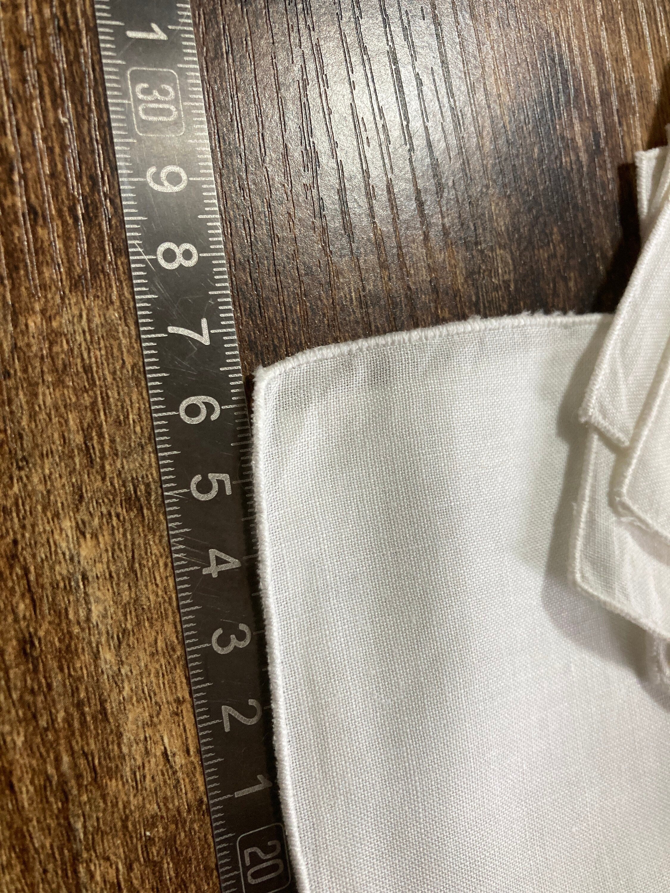 Set 6 white square napkins serviettes embroidered Chinese cross stitch floral 36cm