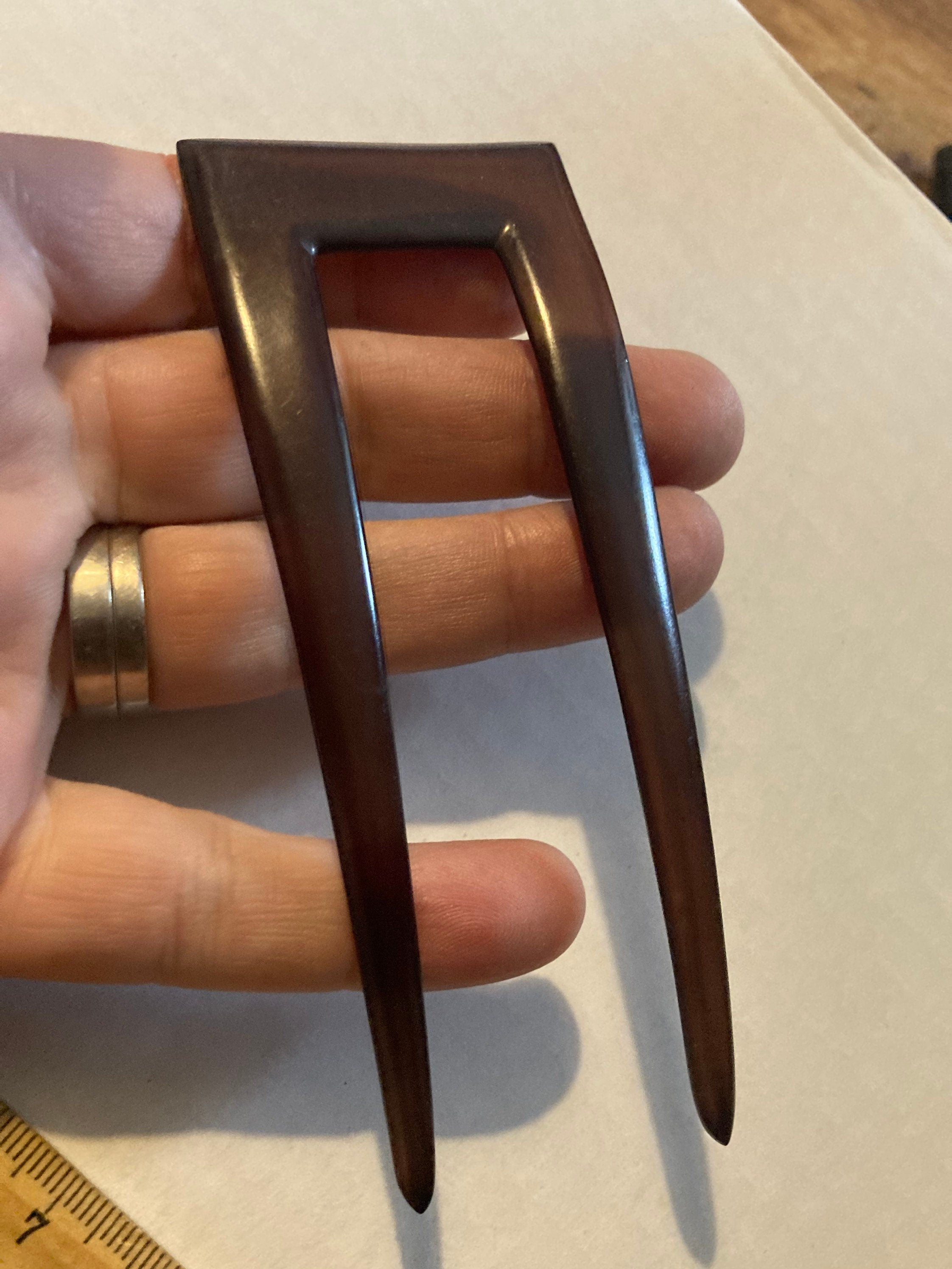 Antique Vintage Faux Brown Tortoiseshell Hair comb 2 prong