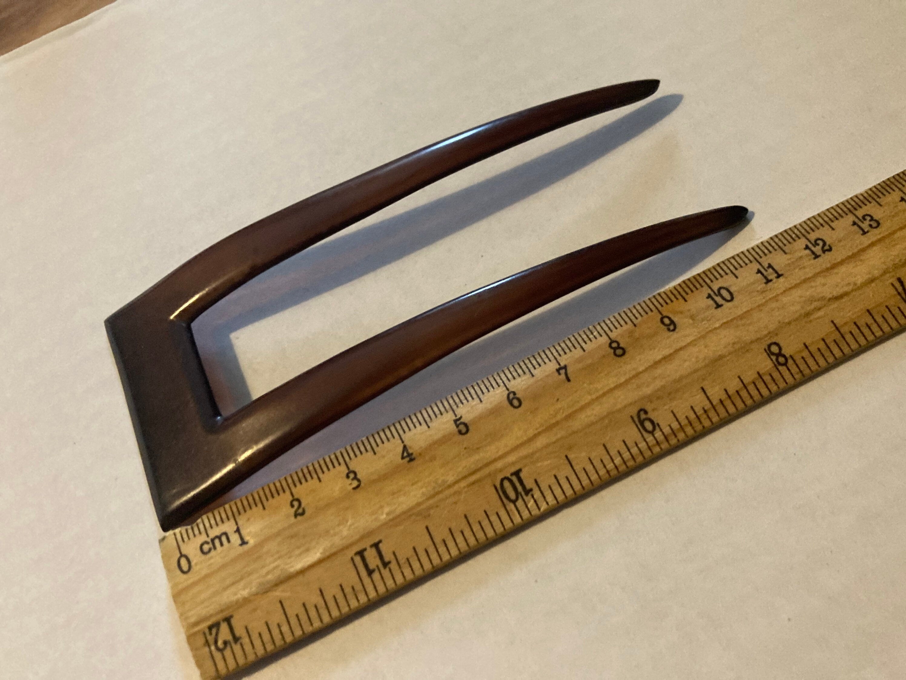 Antique Vintage Faux Brown Tortoiseshell Hair comb 2 prong