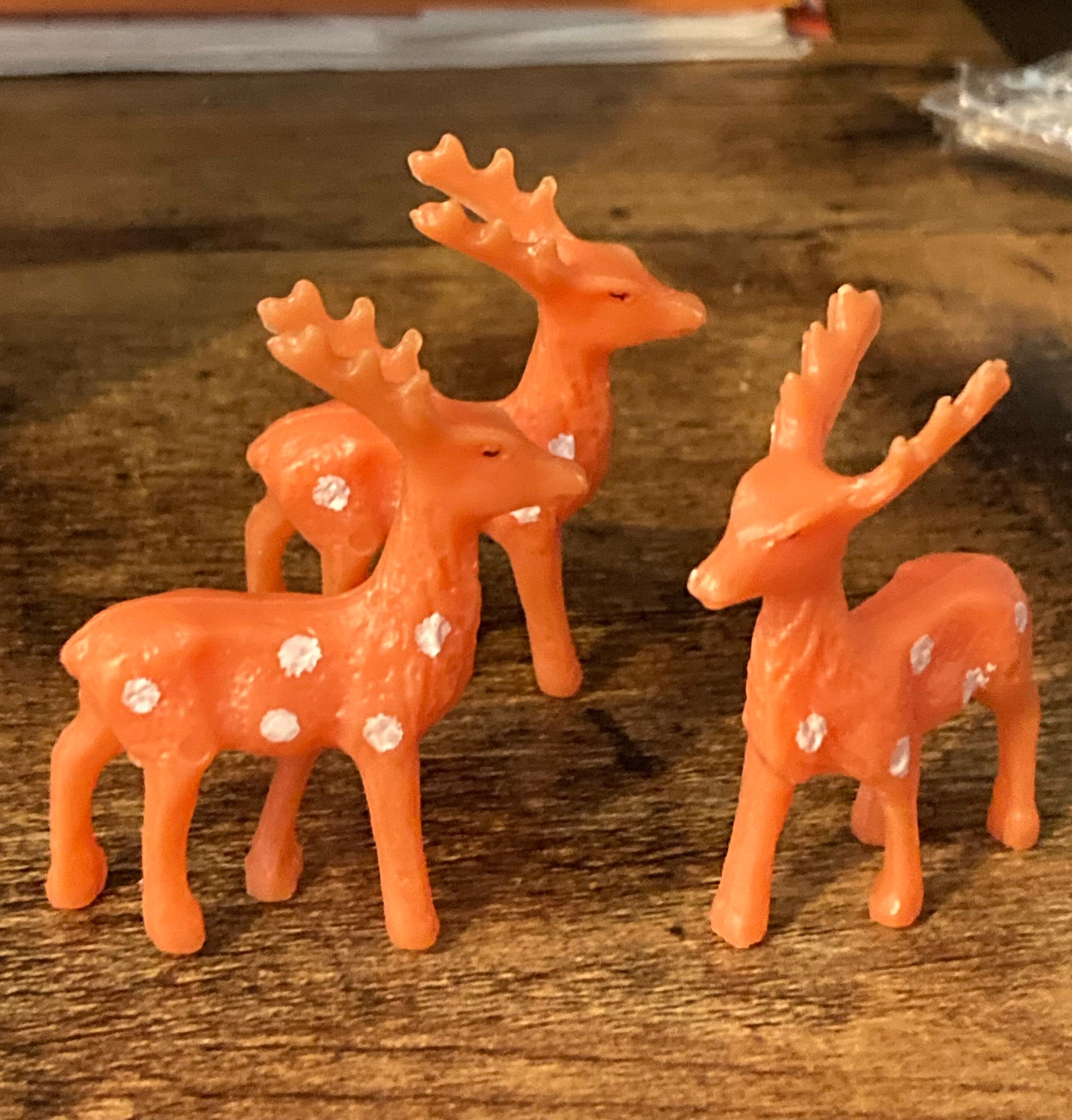 A brown White reindeer deer cake topper decoration